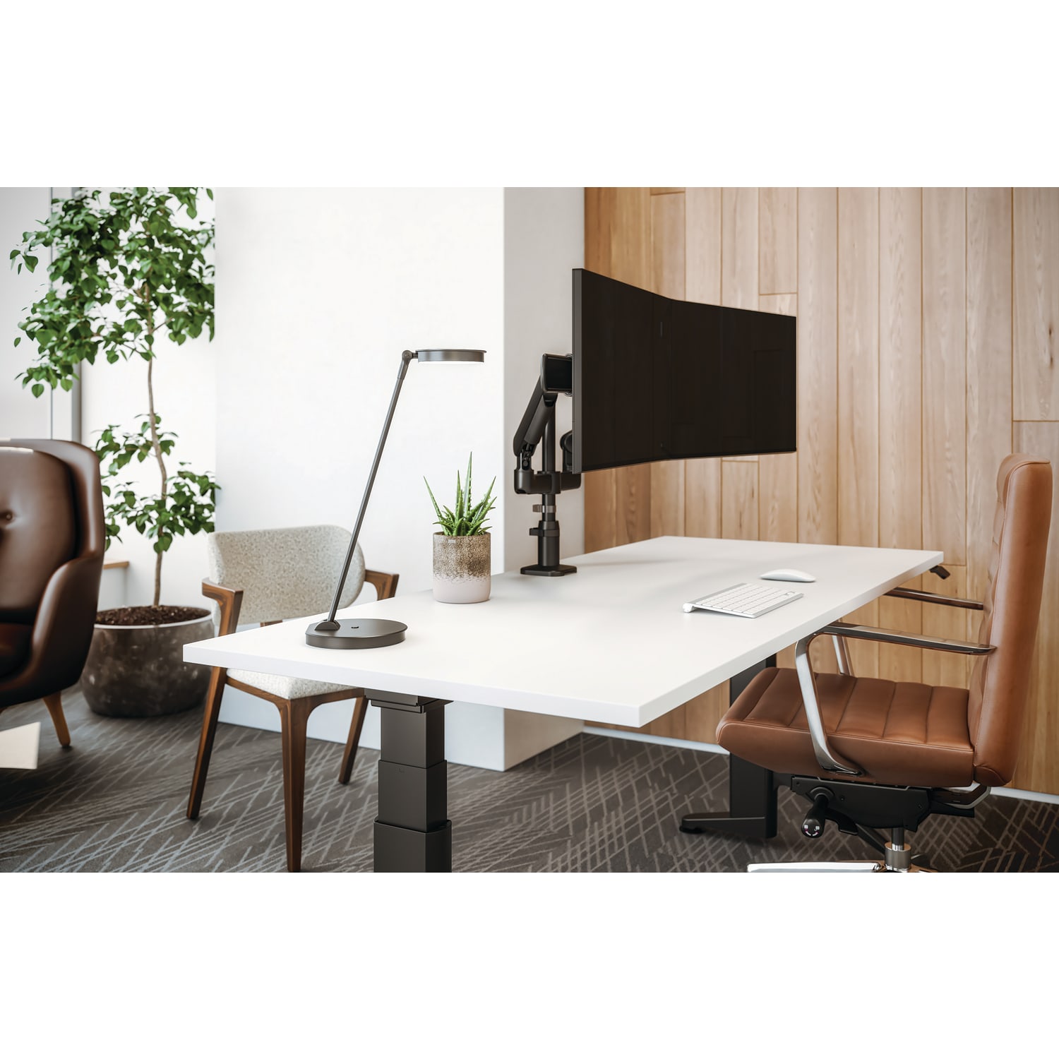 Fellowes Lily Single Arm LED Task Light With Built-In Dimmer, 15-1/2inx 6in, Black - Image 3