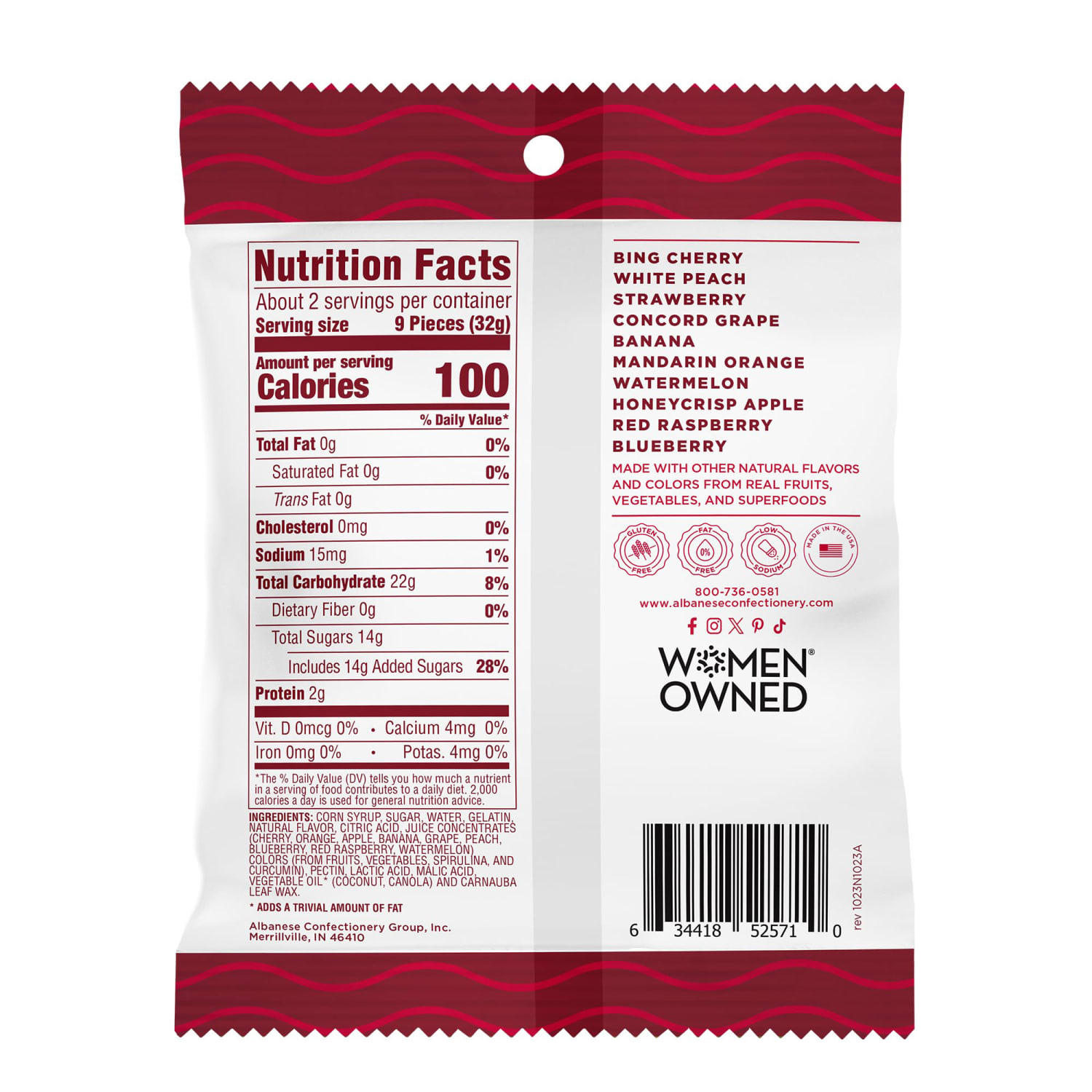 Albanese True to Fruit American Favorite Fruits Gummies, 2.5 Oz, 12 Pouches Per Pack, Set Of 2 Packs - Image 3