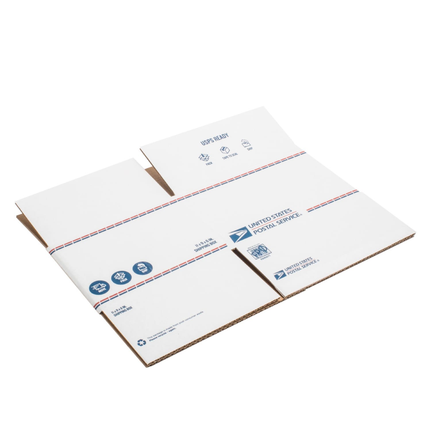 United States Post Office Shipping Box, 11in x 9in x 6in, White - Image 3