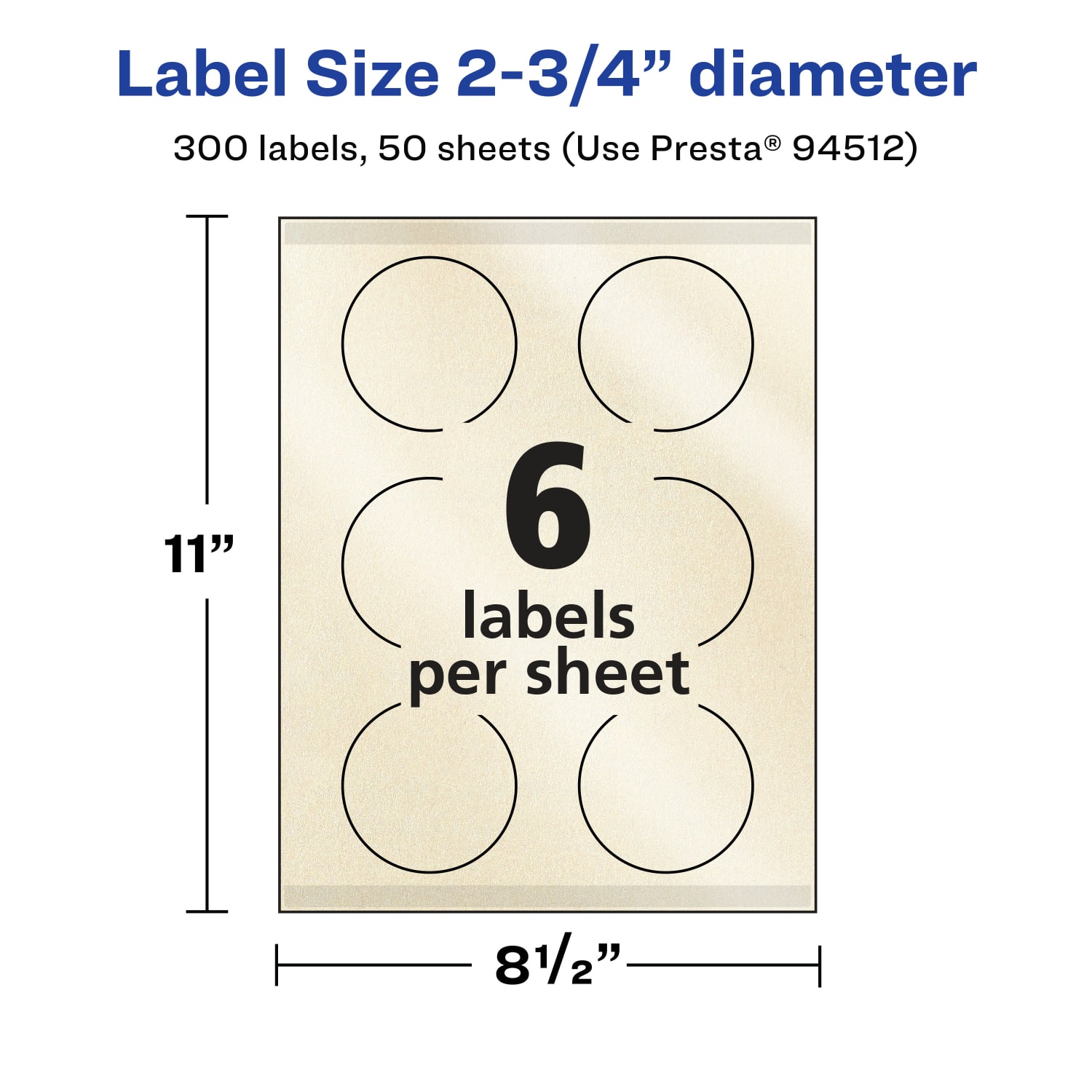 Avery Pearlized Permanent Labels With Sure Feed, 94512-PIP50, Round, 2-3/4in Diameter, Ivory, Pack Of 300 Labels - Image 6