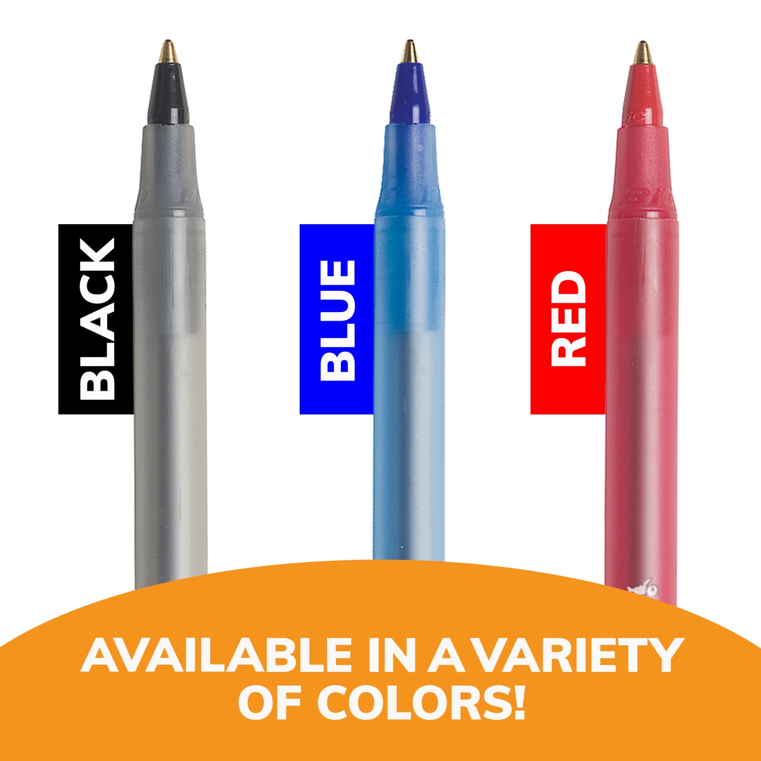 BIC Round Stic Ballpoint Pens, Medium Point, 1.0 mm, Translucent Barrel, Blue Ink, Pack Of 12 - Image 5