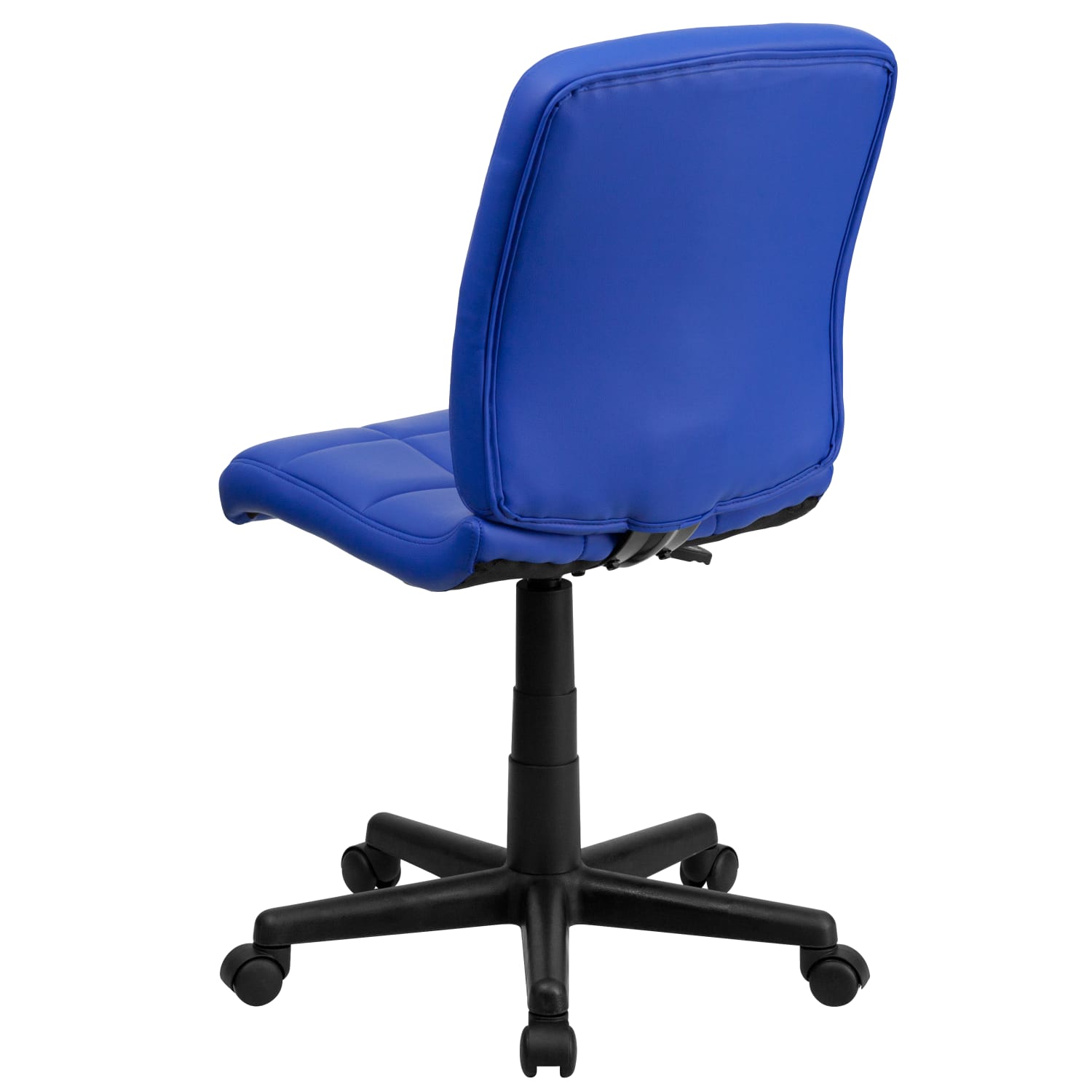 Flash Furniture Quilted Vinyl Mid Back Swivel Task Chair Armeless BlueBlack PopularChairscom