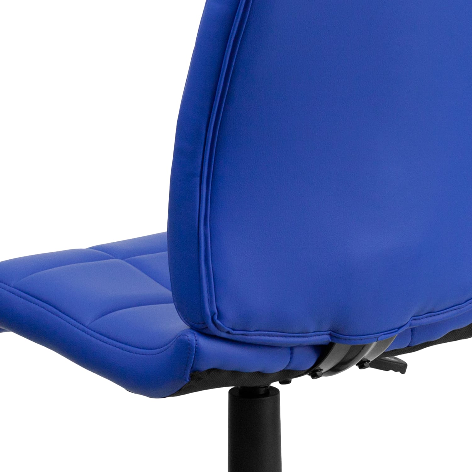 Flash Furniture Quilted Vinyl Mid Back Swivel Task Chair Armeless BlueBlack PopularChairscom