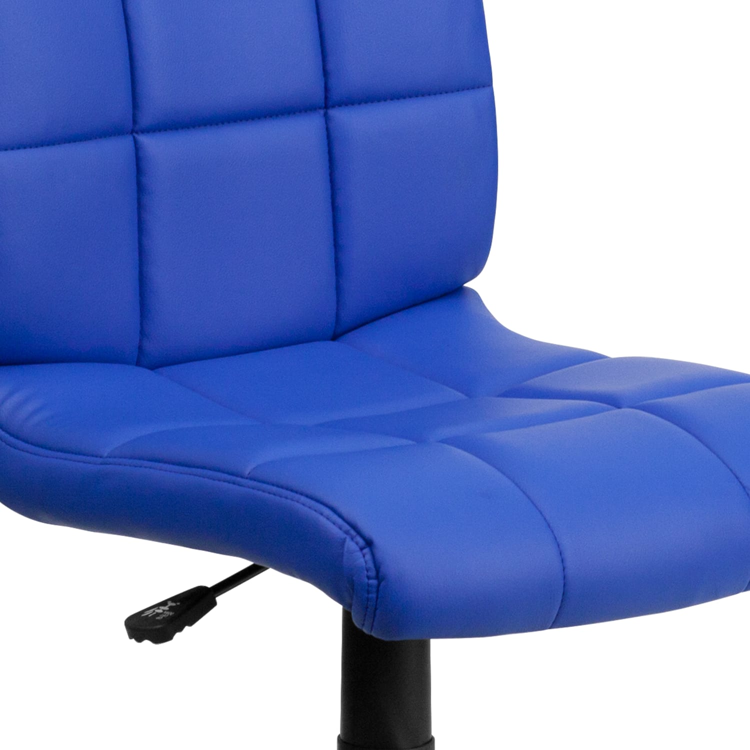 Flash Furniture Quilted Vinyl Mid Back Swivel Task Chair Armeless BlueBlack PopularChairscom
