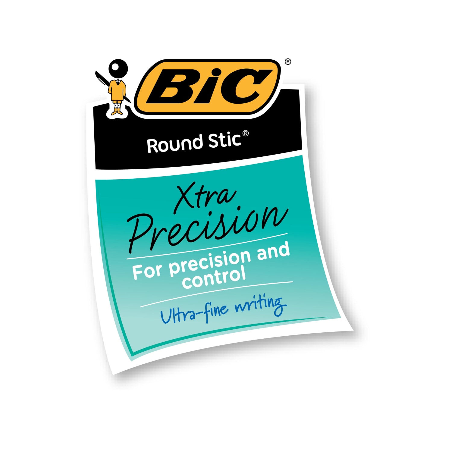 BIC Round Stic Ballpoint Pens, Fine Point, 0.8 mm, Translucent Barrel, Blue Ink, Pack Of 12 - Image 4