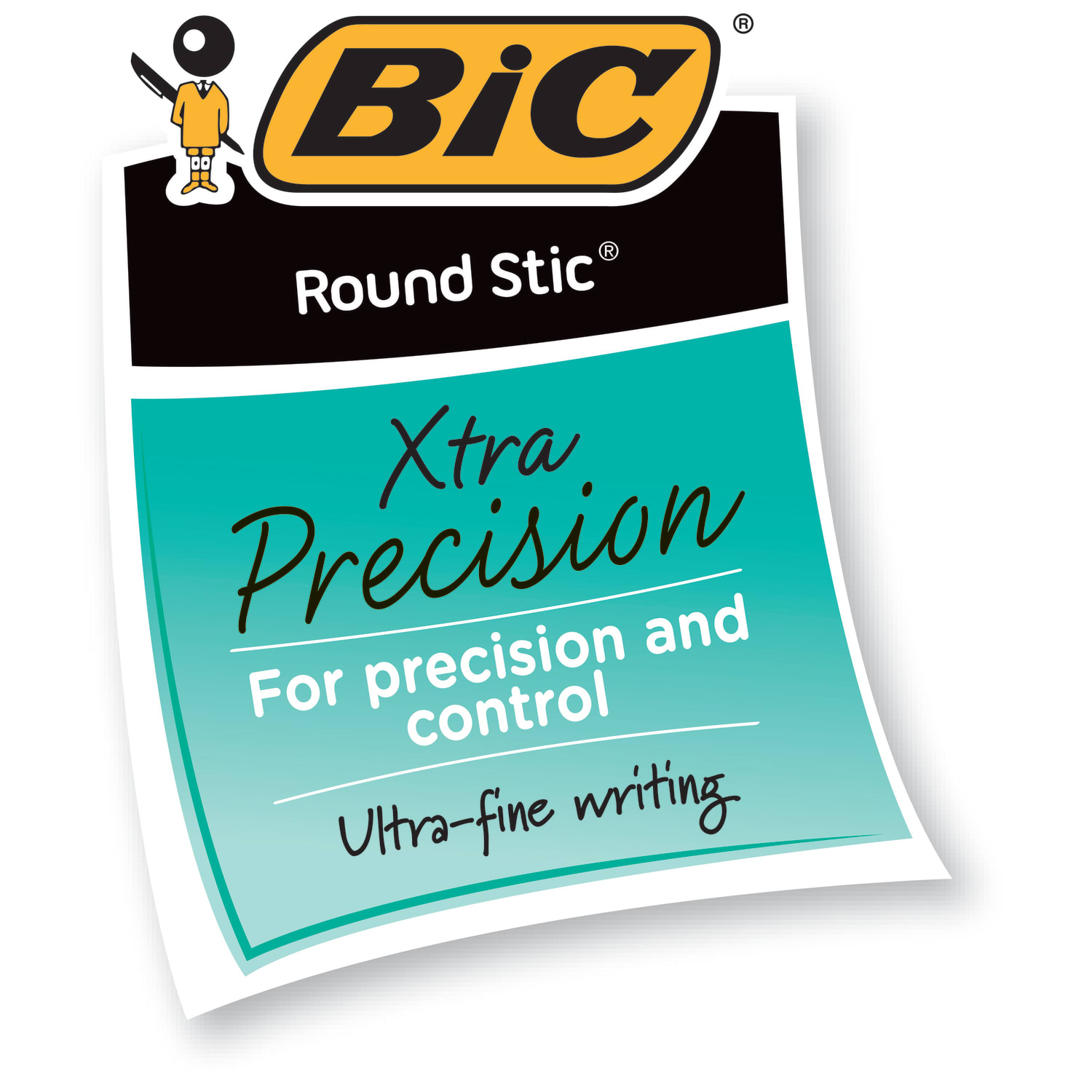 BIC Round Stic Ballpoint Pens, Fine Point, 0.8 mm, Translucent Barrel, Black Ink, Pack Of 12 - Image 4