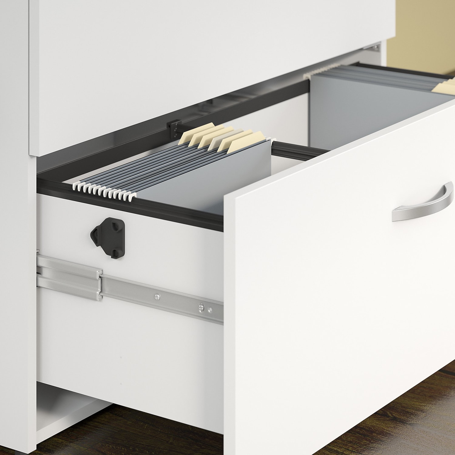 Bush Business Furniture Easy Office 35-2/3inW x 23-1/3inD Lateral 2-Drawer File Cabinet, White, Standard Delivery - Image 5