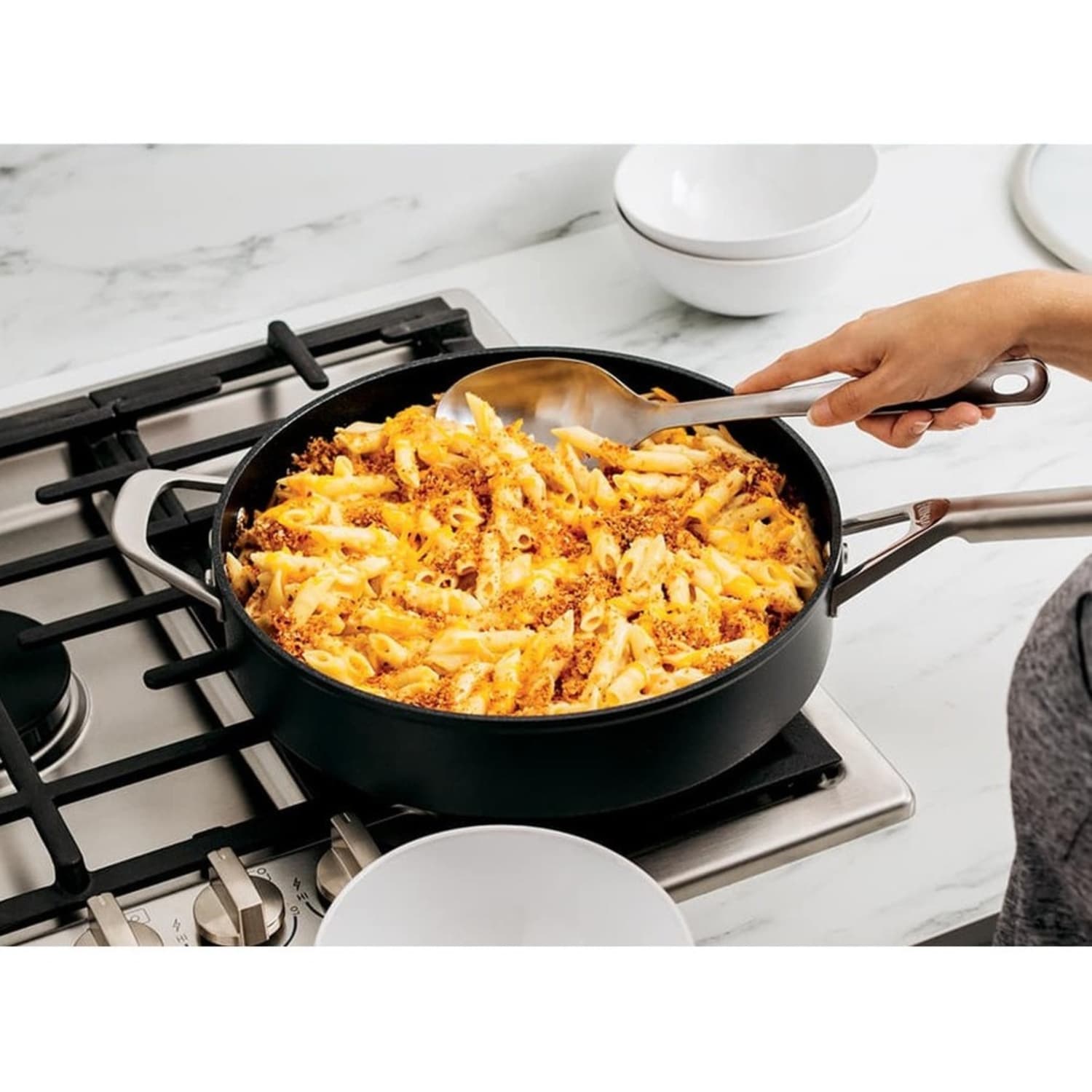 Ninja Foodi Premium Stainless Steel NeverStick Saute Pan, Slate Gray - Image 6