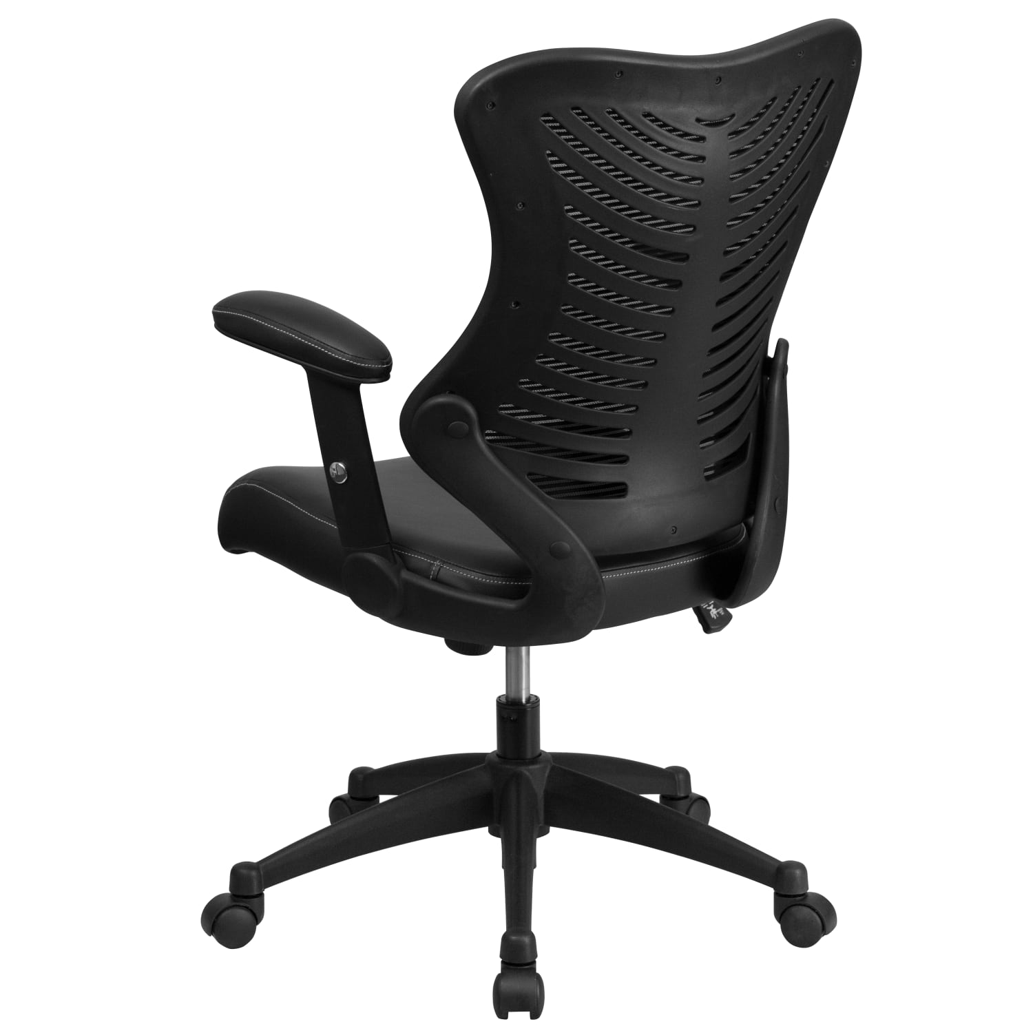 Flash Furniture Designer Ergonomic LeatherSoft Faux LeatherMesh High Back Chair Black PopularChairscom