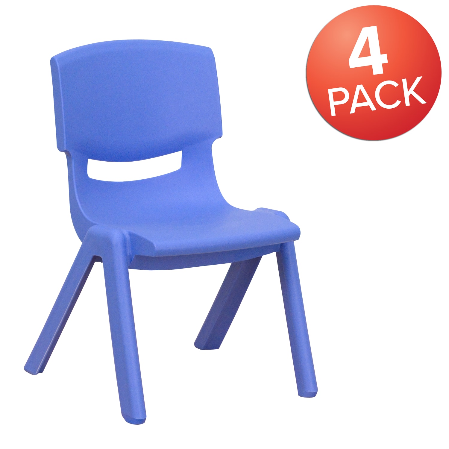 Flash Furniture Plastic Stackable School Chairs With 10 12in Seat Height Blue Set Of 4 Chairs PopularChairscom
