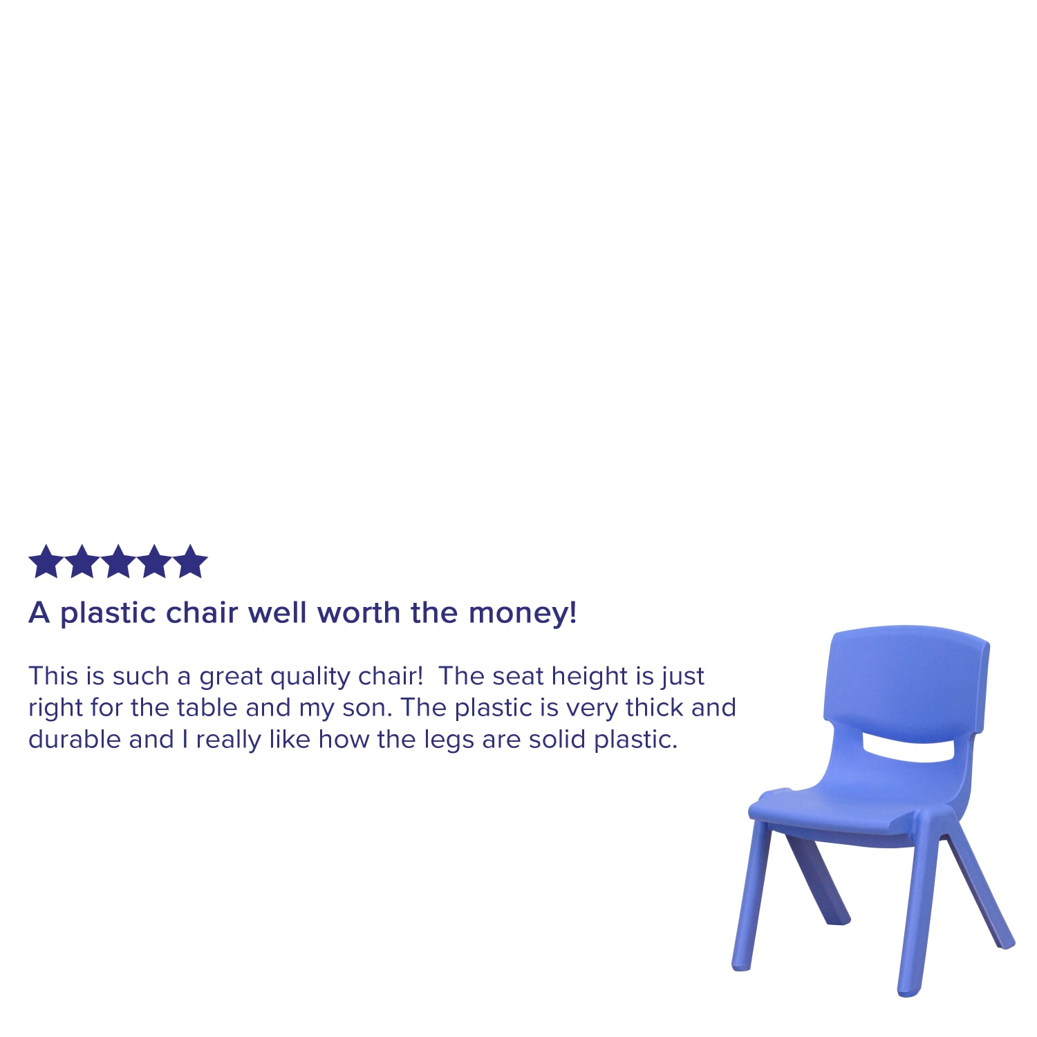 Flash Furniture Plastic Stackable School Chairs With 10-1/2in Seat Height, Blue, Set Of 4 Chairs - Image 6