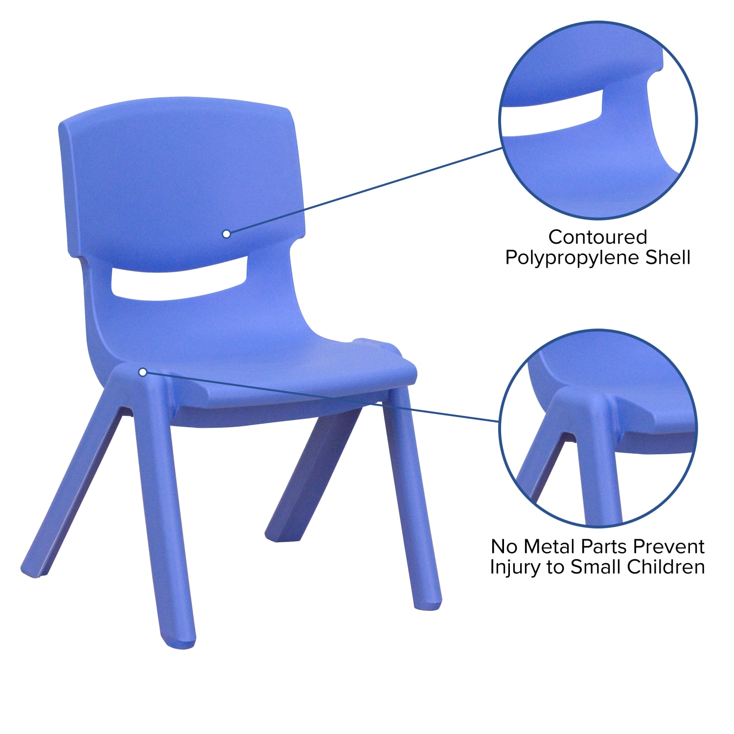 Flash Furniture Plastic Stackable School Chairs With 10 12in Seat Height Blue Set Of 4 Chairs PopularChairscom