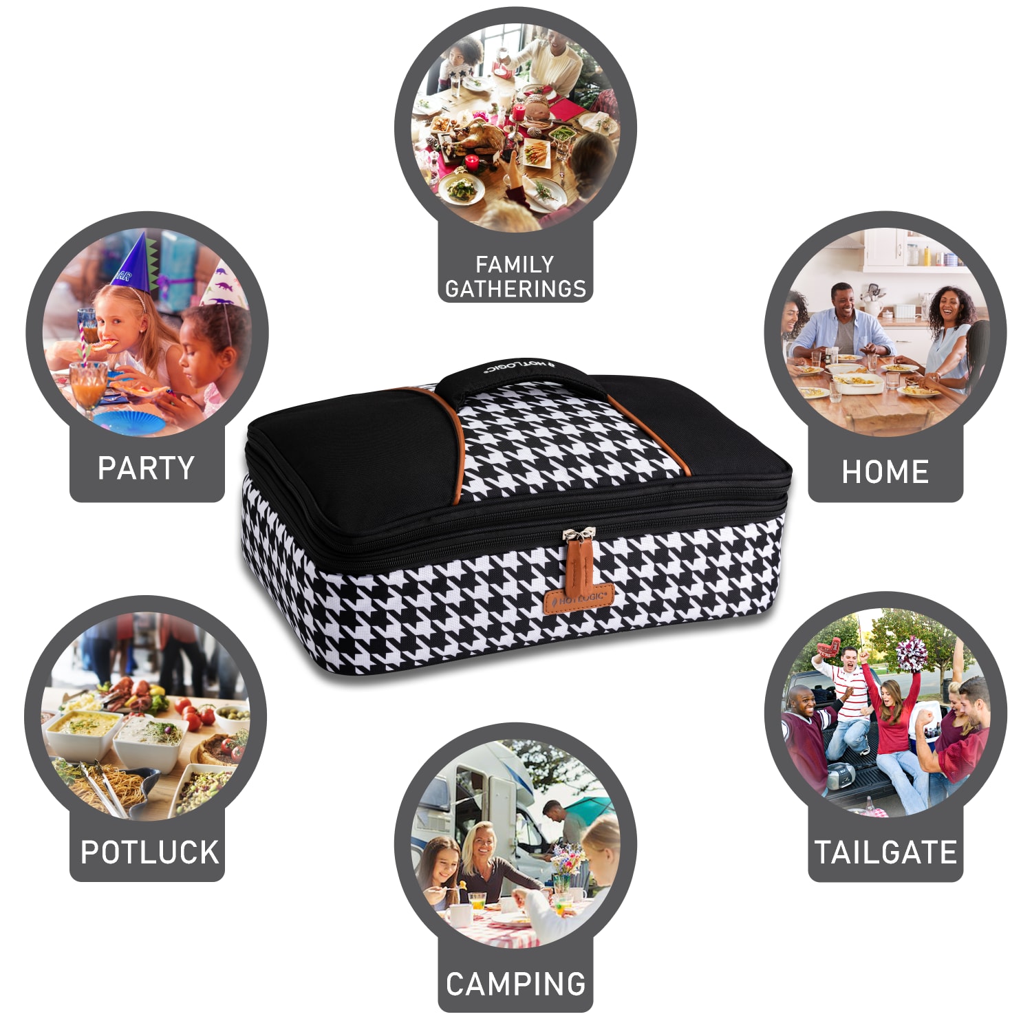 HOTLOGIC Portable Casserole Expandable Max Oven XP, Houndstooth - Image 3