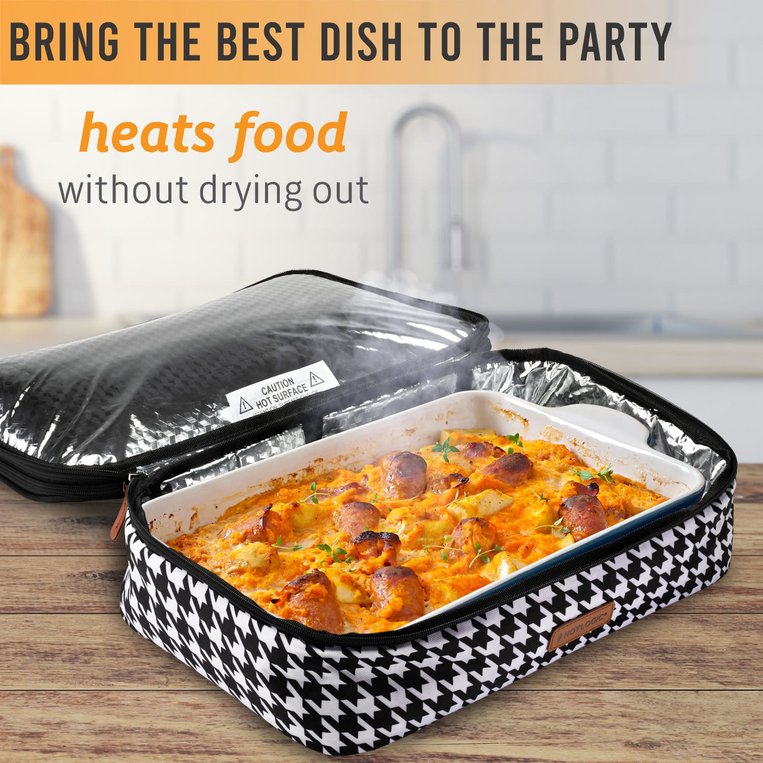 HOTLOGIC Portable Casserole Expandable Max Oven XP, Houndstooth - Image 6