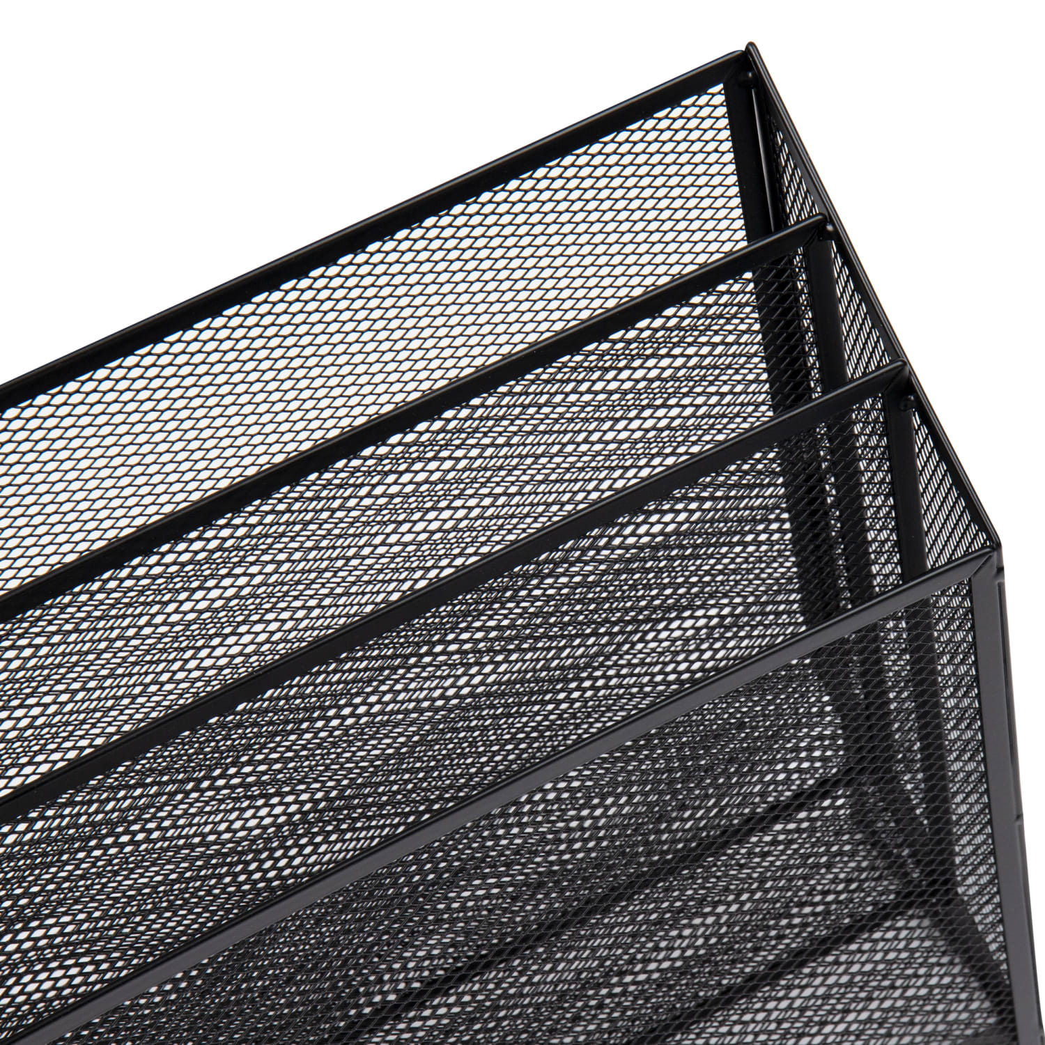 Mind Reader 3-Compartment Wire Mesh File Organizer, Letter Size, 11-1/2inH x 12-1/2inW x 3-3/4inD, Black - Image 6