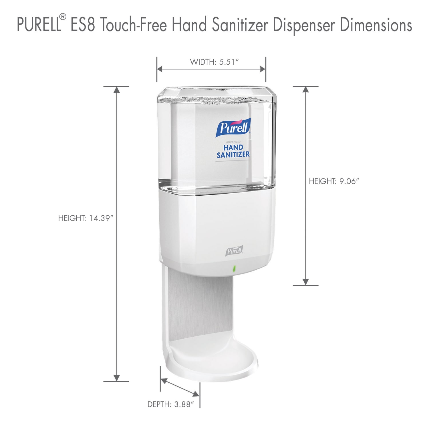 Purell ES8 Wall-Mount Hand Sanitizer Dispenser, White - Image 6