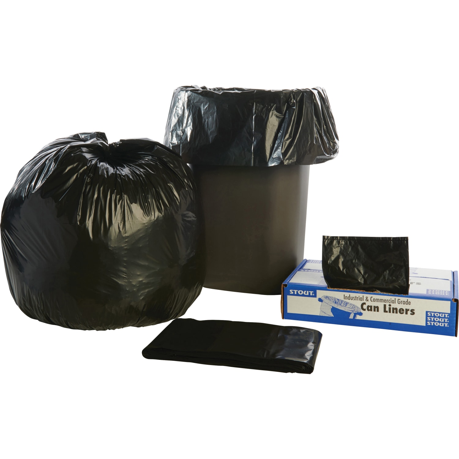 Stout 1.5-mil Trash Bags, 33 Gallons, 33in x 40in, Black/Brown, Carton Of 100 - Image 6