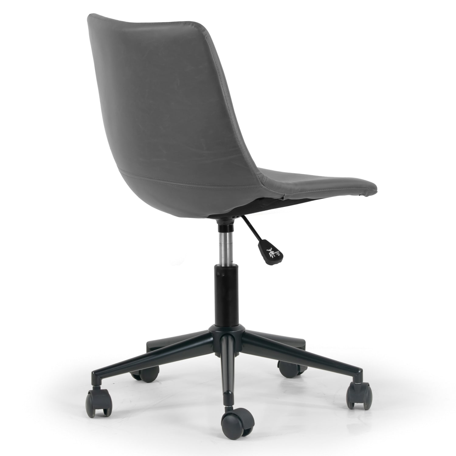 Glamour Home Adan Ergonomic Faux Leather Mid-Back Adjustable Height Swivel Office Task Chair, Gray - Image 5