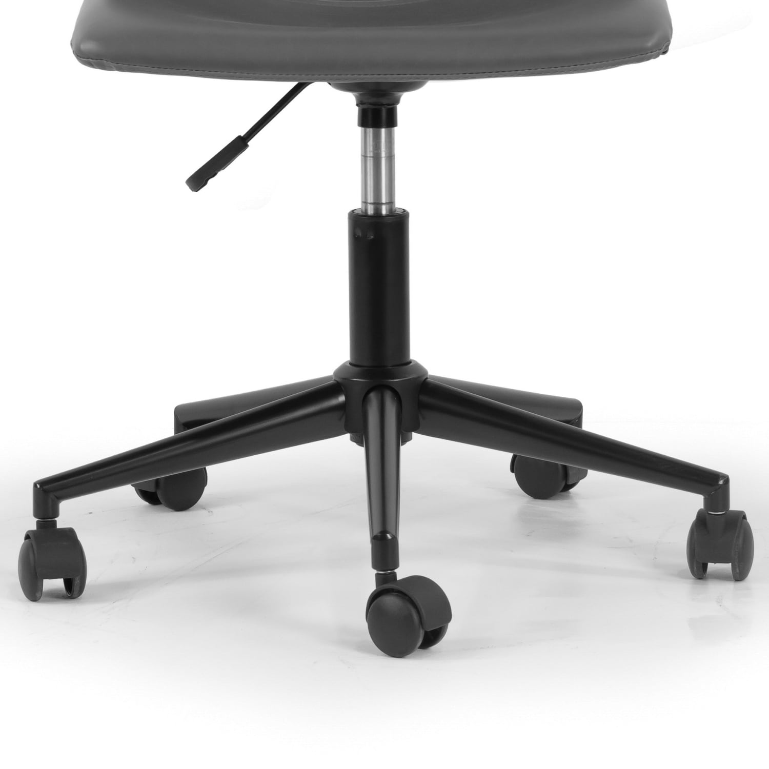 Glamour Home Adan Ergonomic Faux Leather Mid-Back Adjustable Height Swivel Office Task Chair, Gray - Image 7