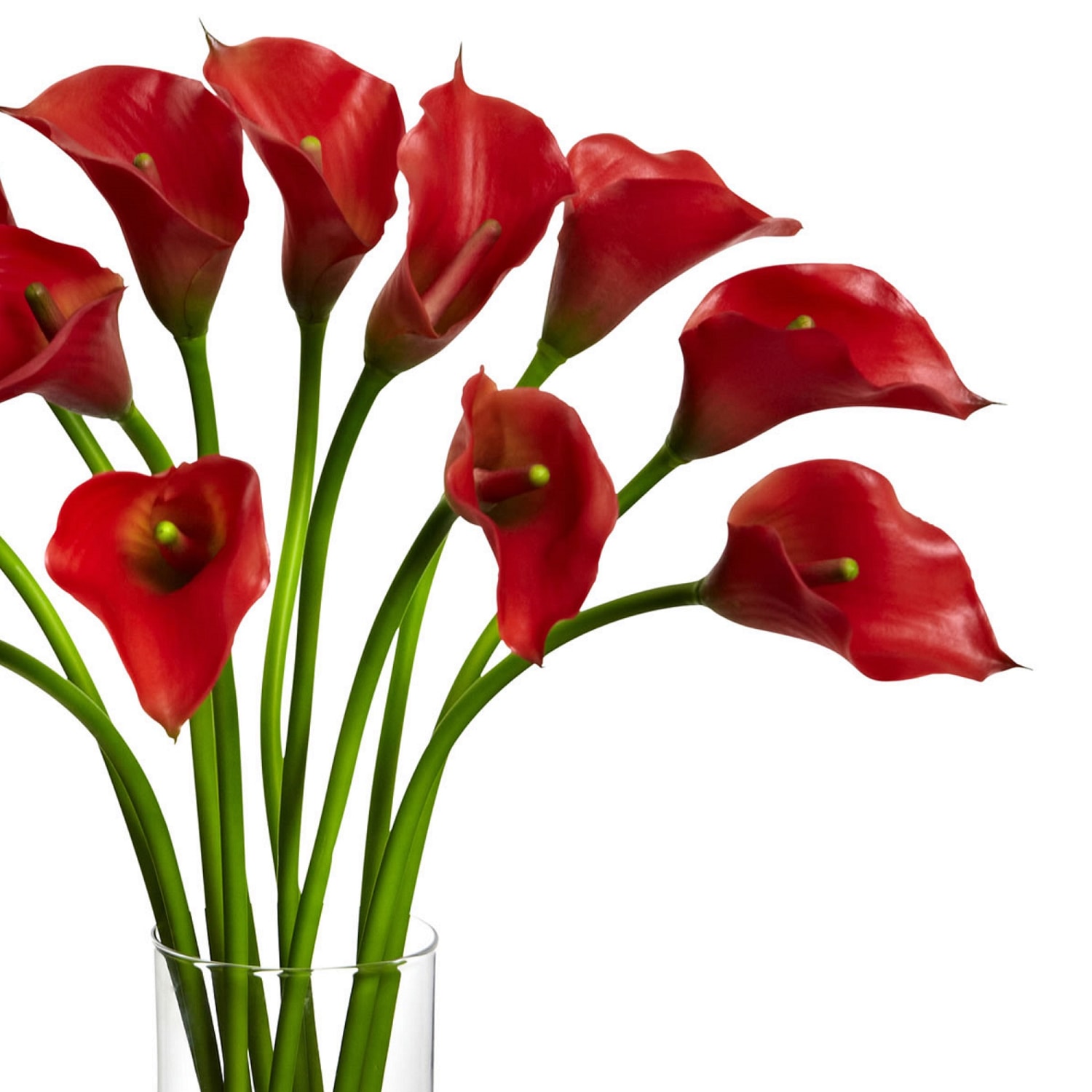Nearly Natural Mini Calla Lily 20inH Plastic Silk Flower Arrangement With Vase, 20inH x 15inW x 15inD, Red - Image 3