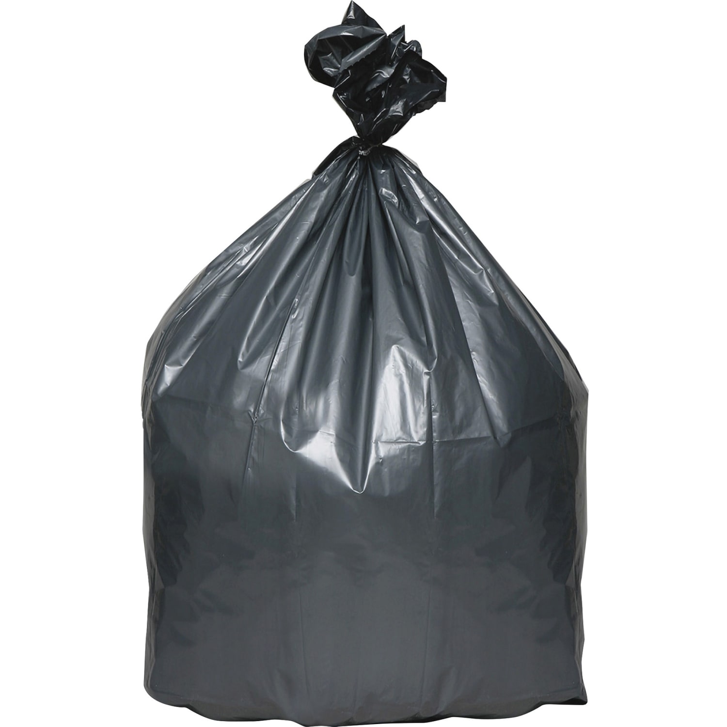 Webster Super Heavy-Duty Platinum Plus 1.125 mil Trash Bags, 61 gal, 56inH x 39inW, 70% Recycled, Gray, 25 Bags