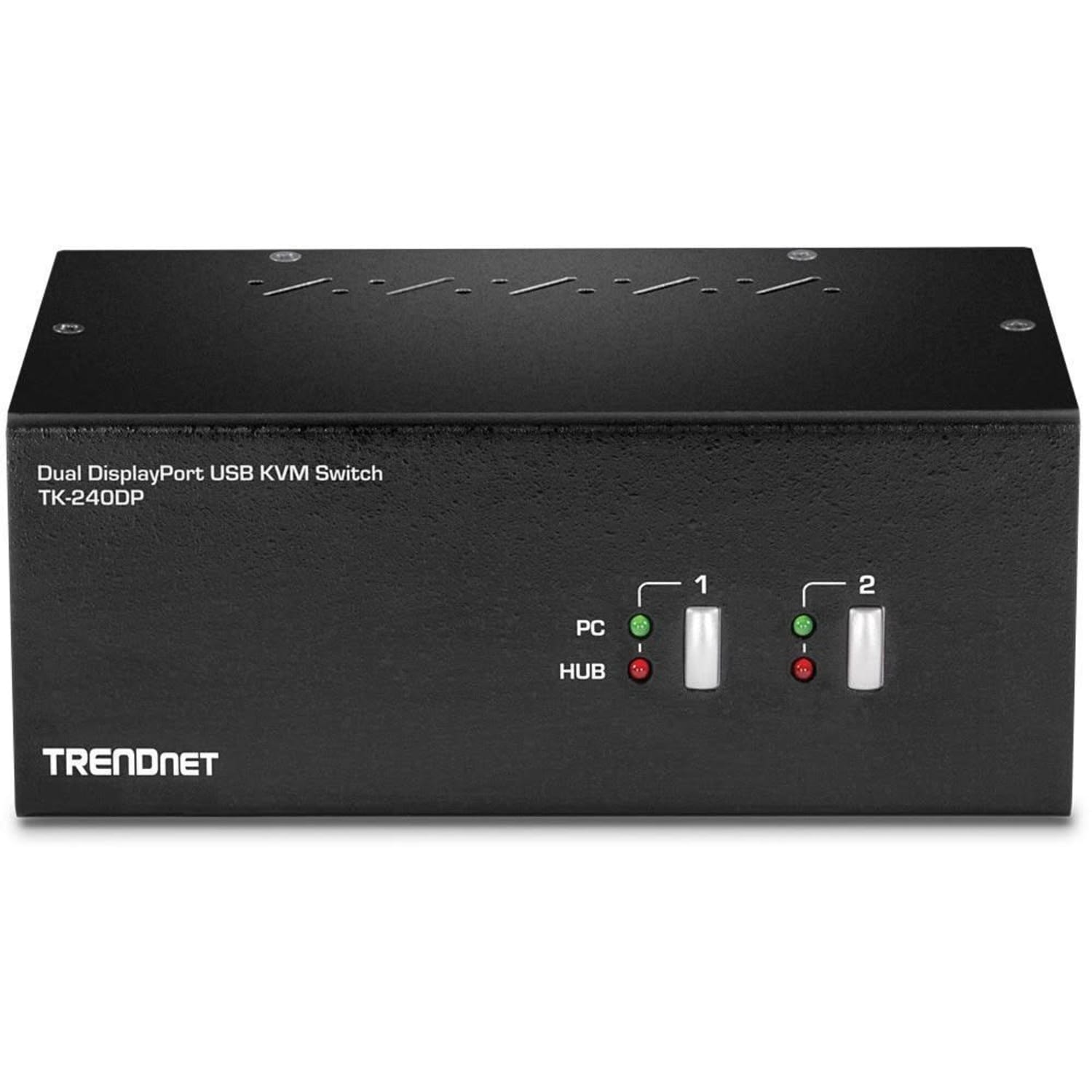 TRENDnet 2-Port Dual Monitor DisplayPort KVM Switch With Audio, 2-Port USB 2.0 Hub, 4K UHD Resolutions Up To 3840x 2160