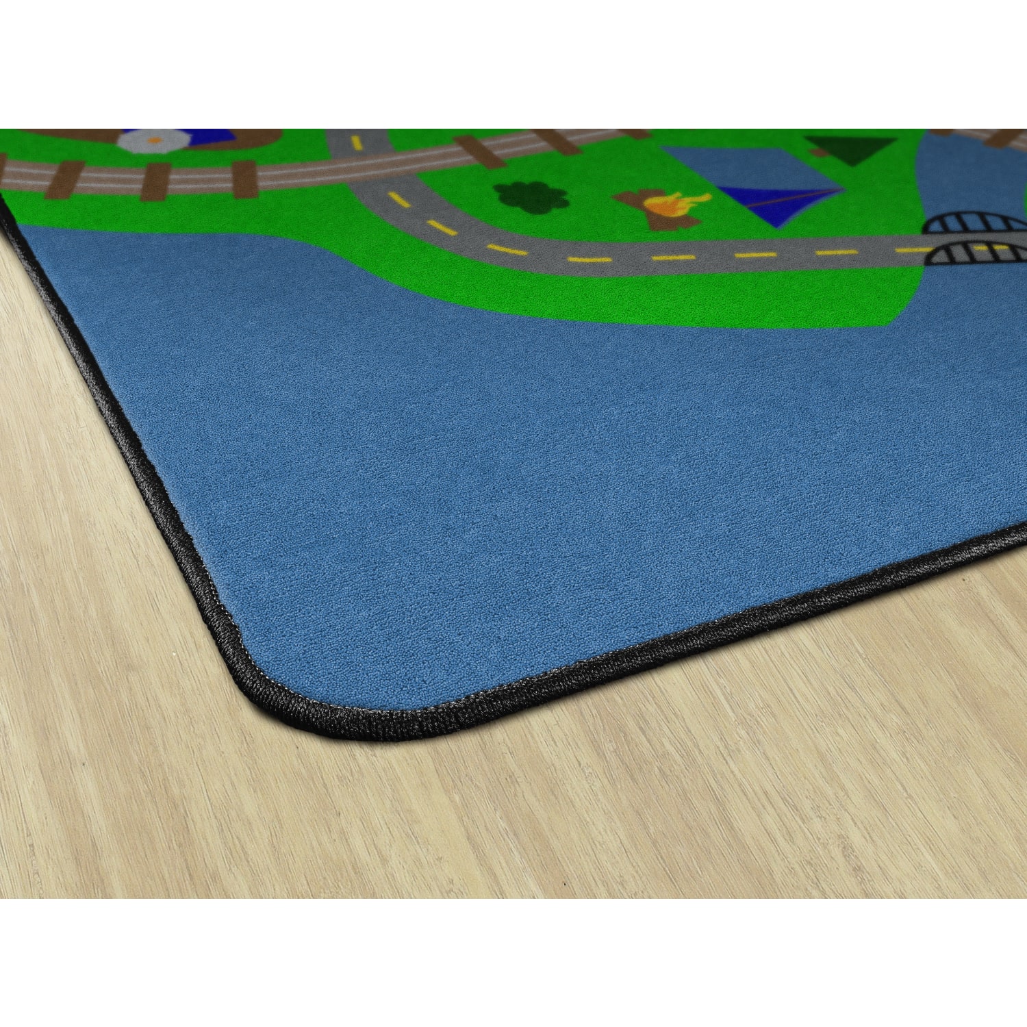 Flagship Carpets Our City Roads Area Rug, 6ftH x 8ft4inW, Green/Blue - Image 6