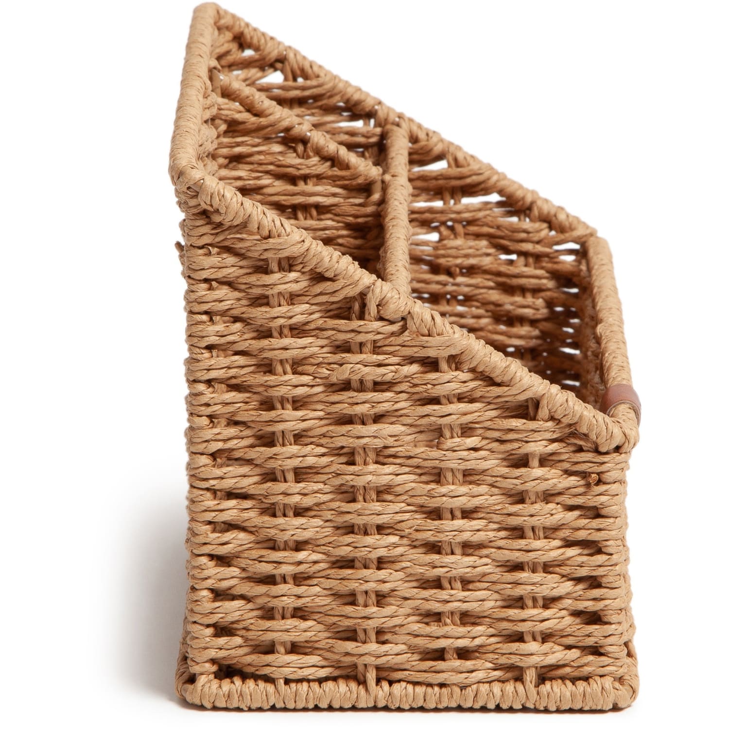 U Brands Woven All-in-1 Desk Organizer - 3 Compartment(s) - 5.70in Height x 10.20in Width x 4.90in Depth - Sturdy - Brown - 1 Each - Image 4