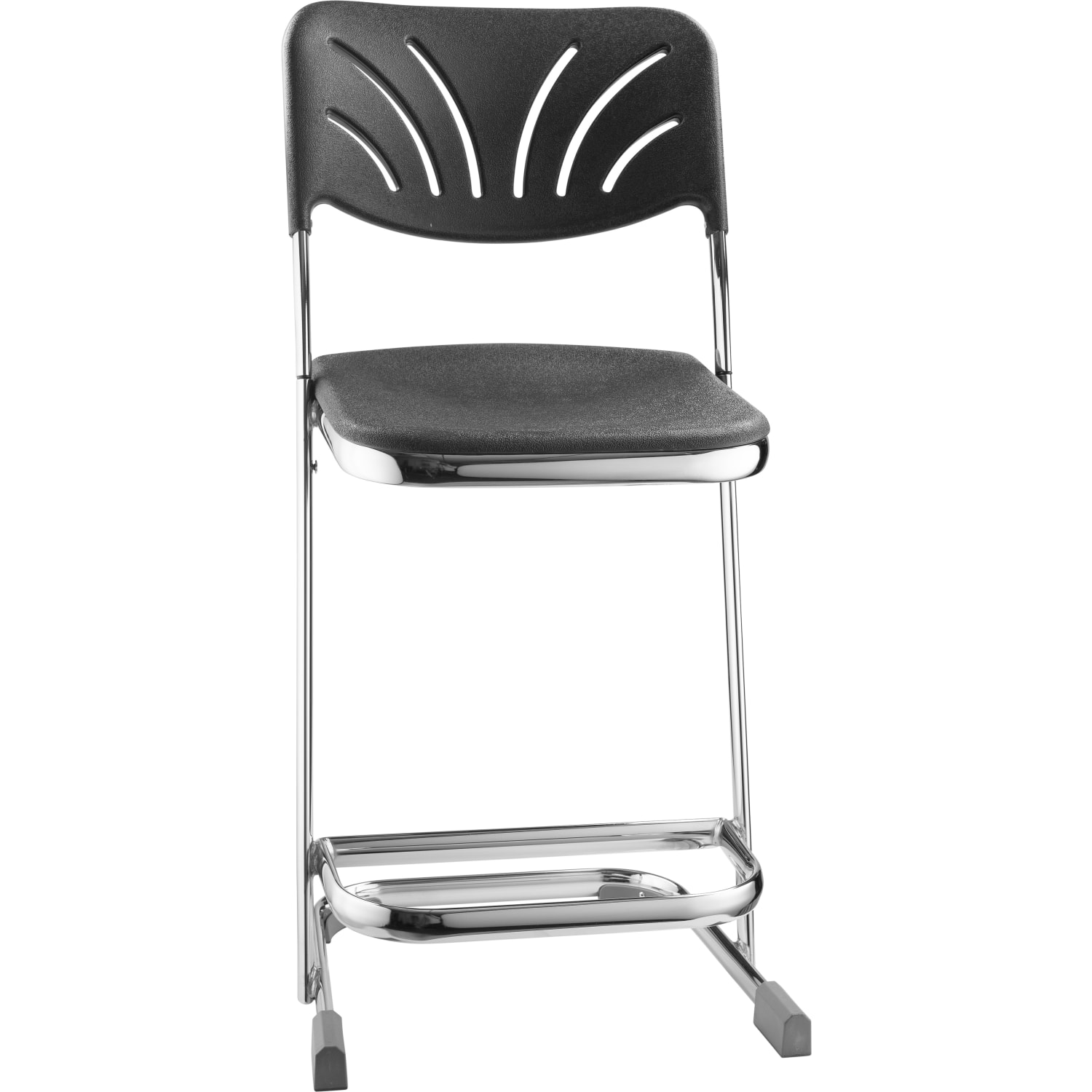 National Public Seating 6600 Series Elephant Z-Stools With Backrest, 22inH, Black/Chrome, Pack Of 3 Stools - Image 3