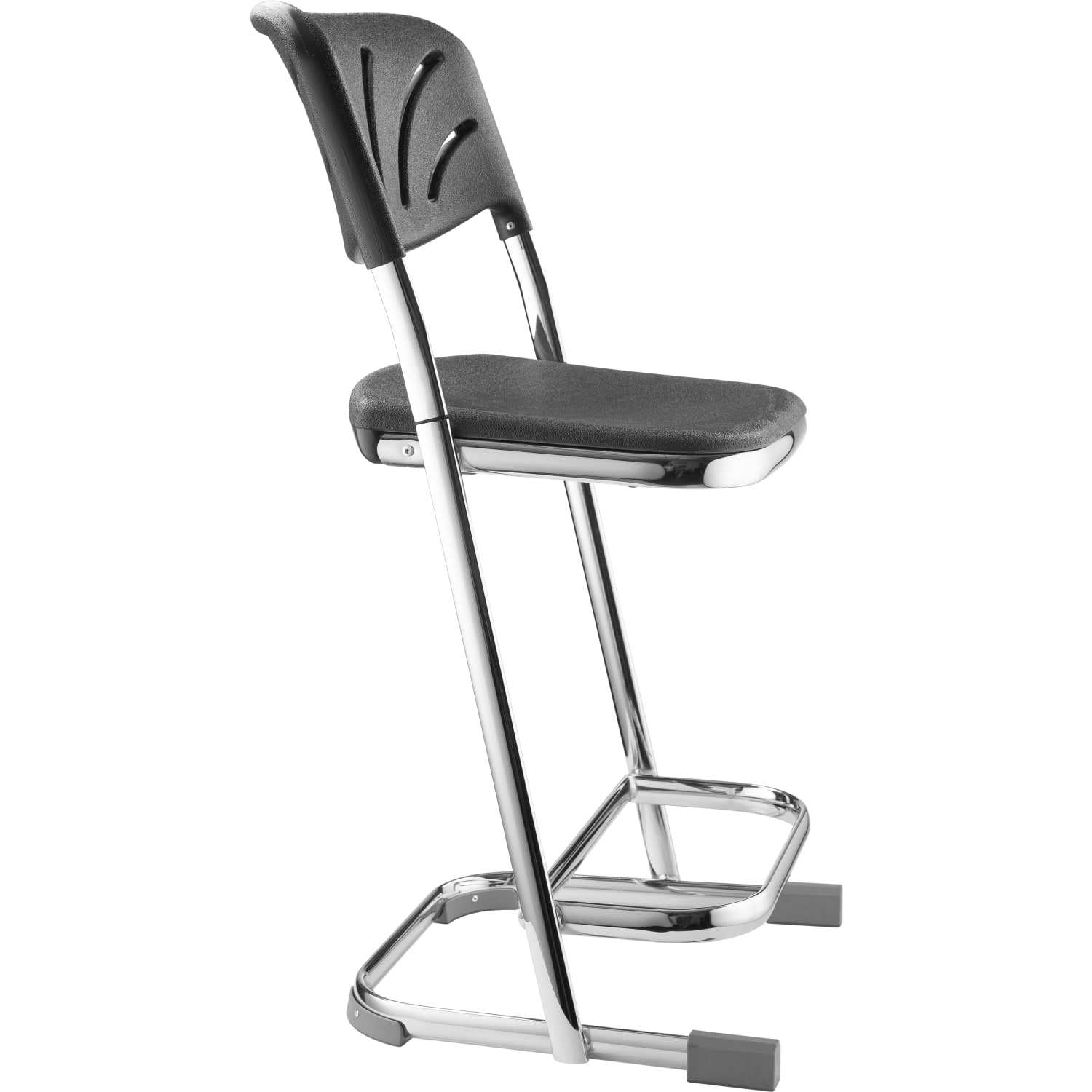 National Public Seating 6600 Series Elephant Z-Stools With Backrest, 22inH, Black/Chrome, Pack Of 3 Stools - Image 4