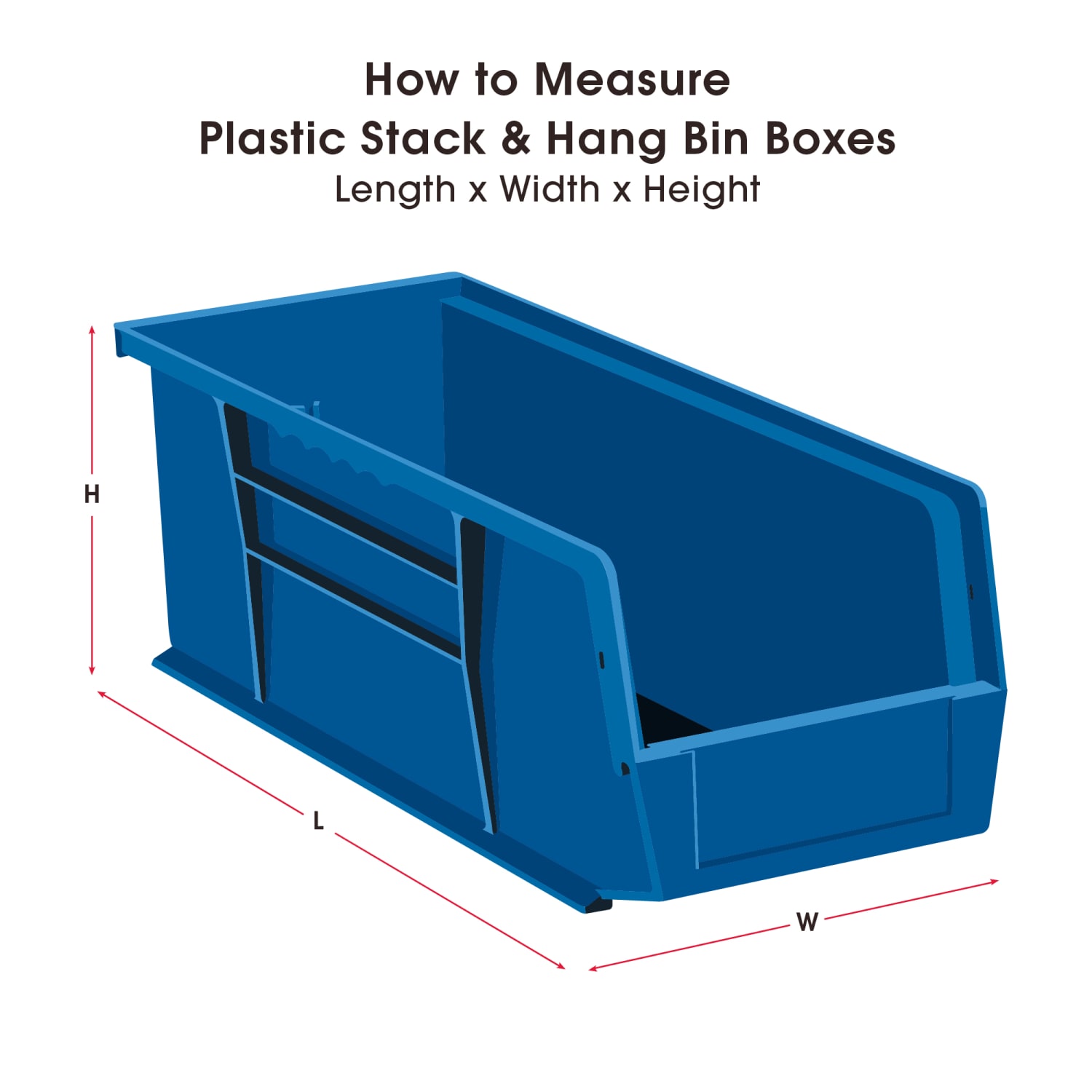 Partners Brand Plastic Stack & Hang Bin Boxes, Small Size, 10 7/8in x 4 1/8in x 4in, Blue, Pack Of 12 - Image 3