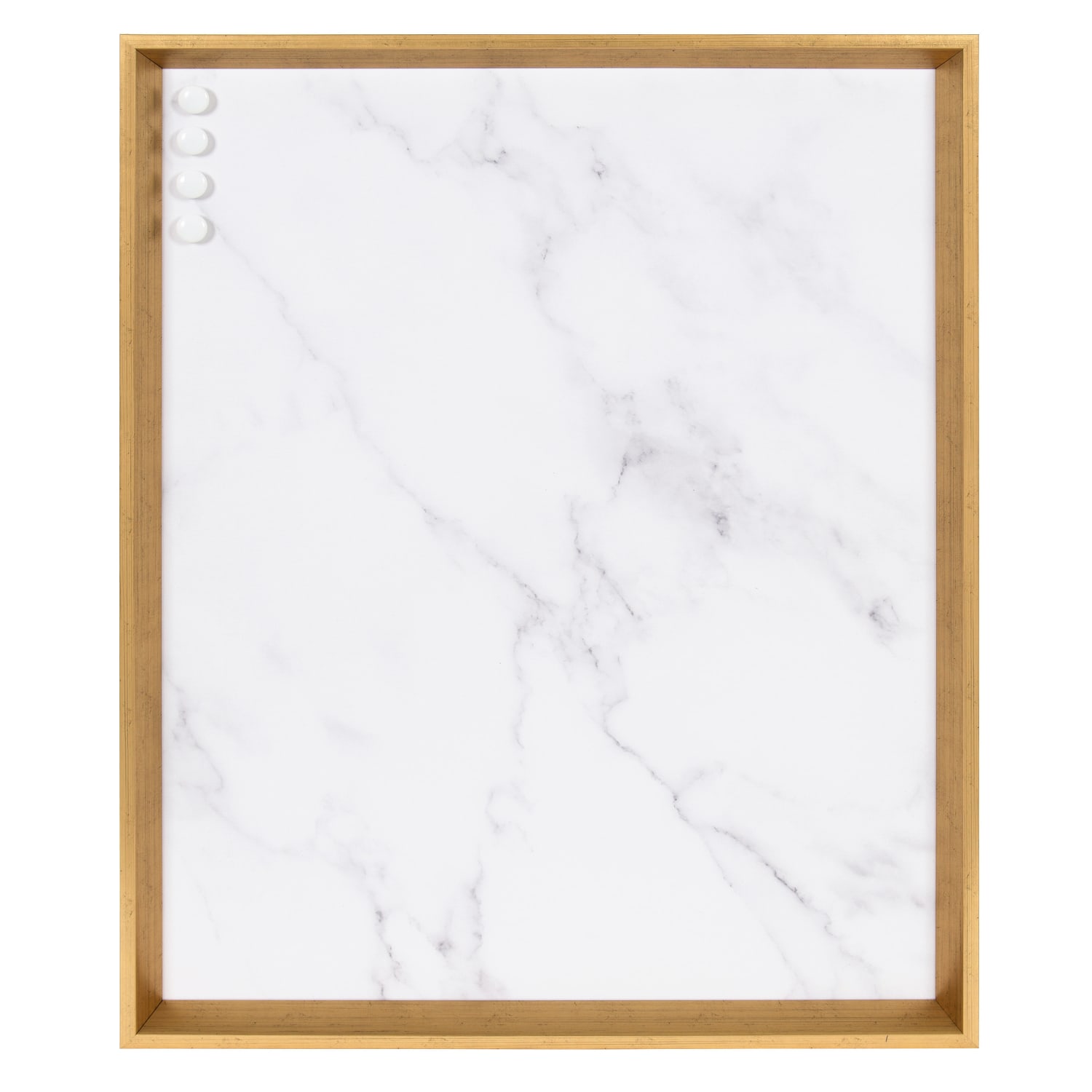Kate and Laurel Calter Magnetic Decorative Memo Board, Canvas, 21-1/2in x 27-1/2in, Marble, Gold Plastic Frame - Image 3