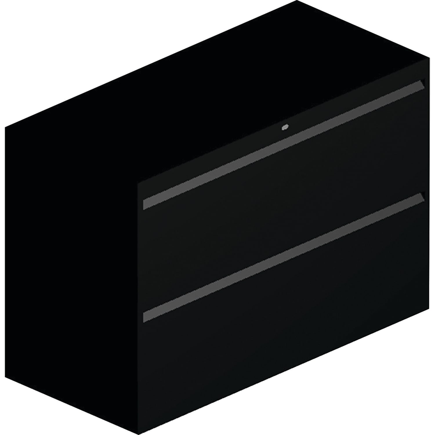 HON Brigade 800 42inW x 19-1/4inD Lateral 2-Drawer File Cabinet, Black - Image 3