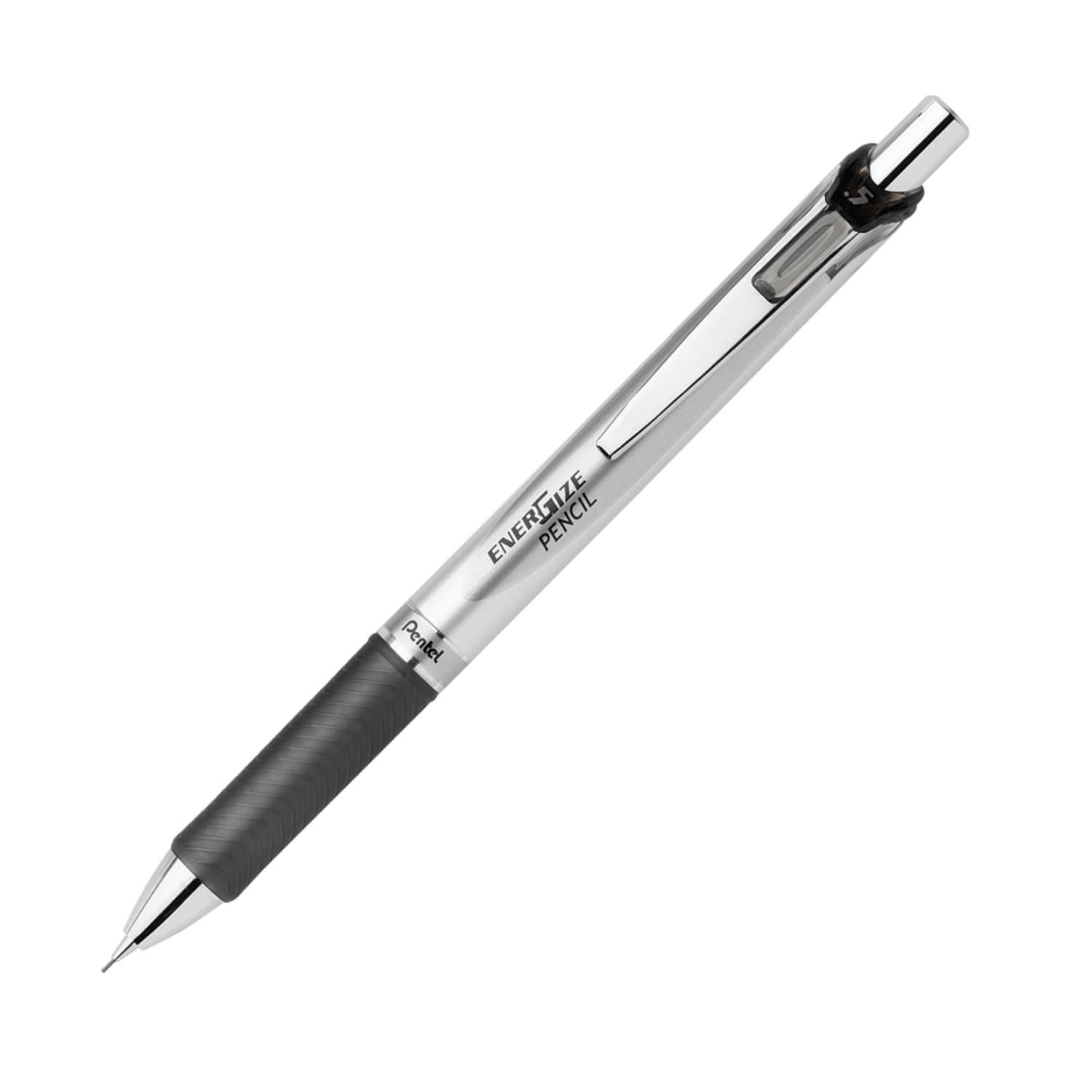 Pentel EnerGize Mechanical Pencil, 0.5mm, #2 Lead, Black/Silver Barrel, Pack Of 12 - Image 3