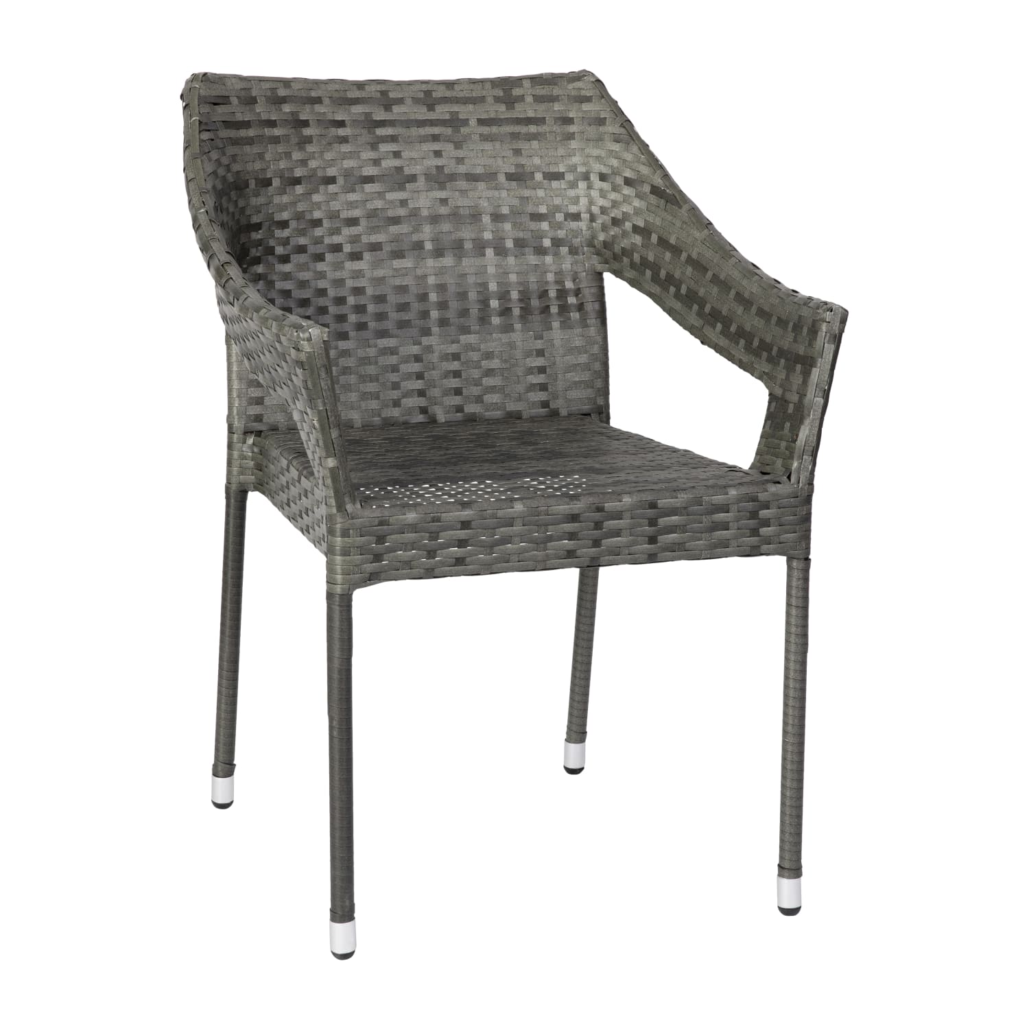 Flash Furniture Ethan All-Weather Rattan Wicker Stacking Patio Dining Chair, Gray - Image 3