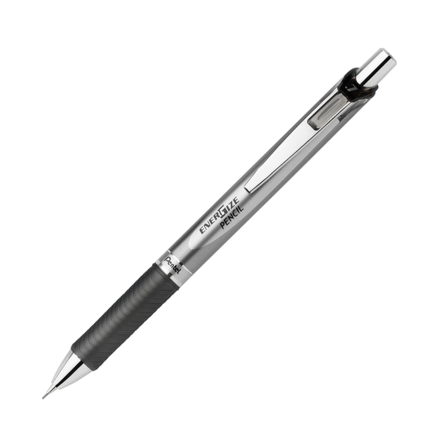 Pentel EnerGize Mechanical Pencils, 0.7 mm, Black/Silver, Pack Of 12 - Image 3