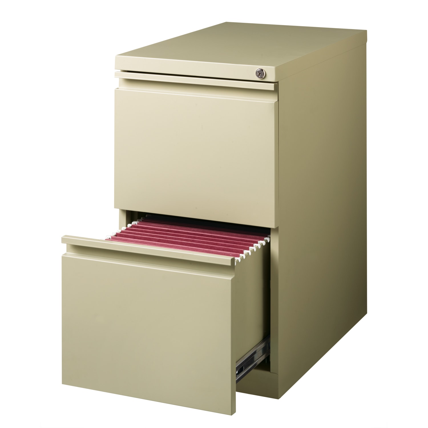 WorkPro 23inD Vertical 2-Drawer Mobile Pedestal File Cabinet, Putty - Image 5