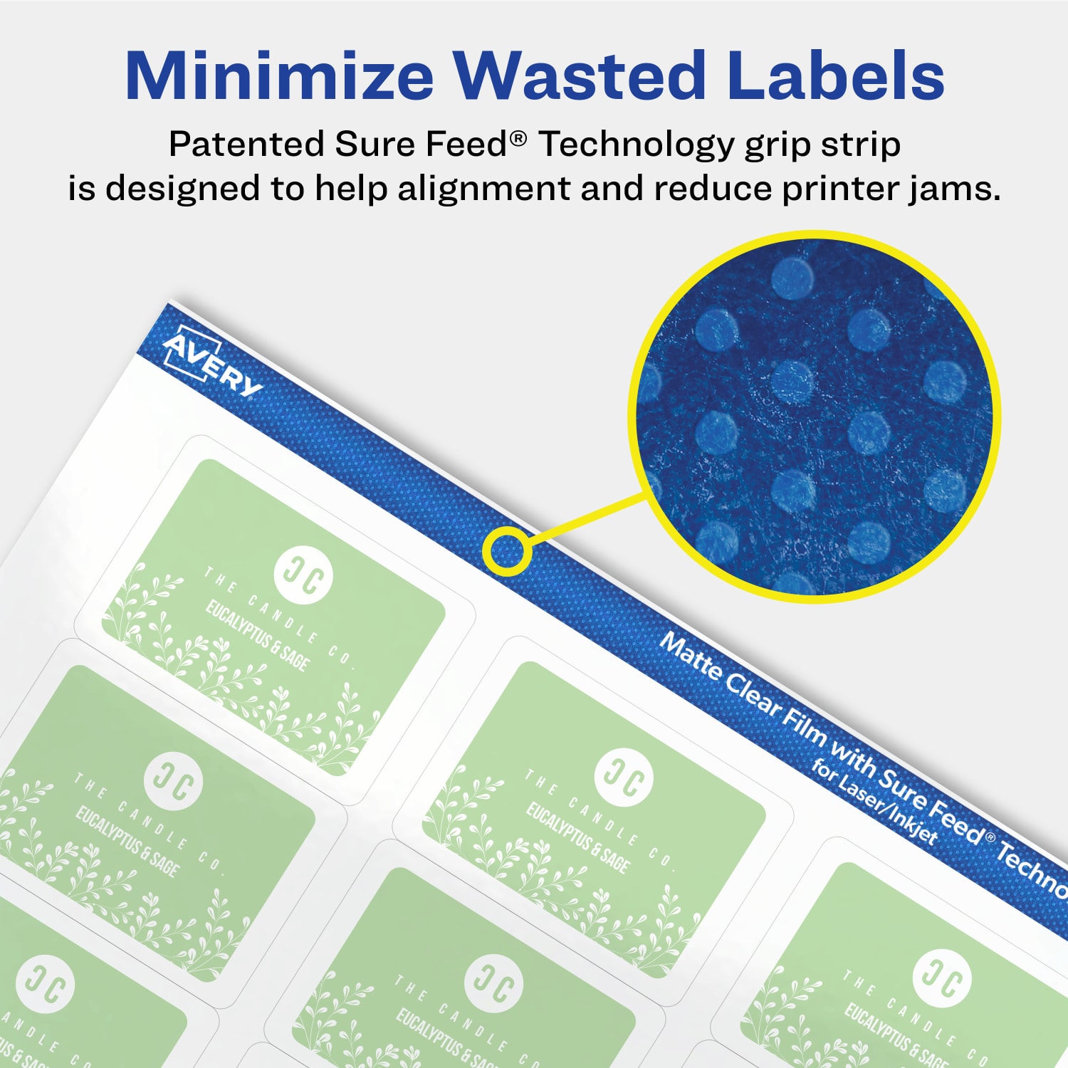 Avery Permanent Labels With Sure Feed, 94226-CMF100, Rectangle, 1-1/4in x 1-3/4in, Matte Clear, Pack Of 3,200 - Image 5