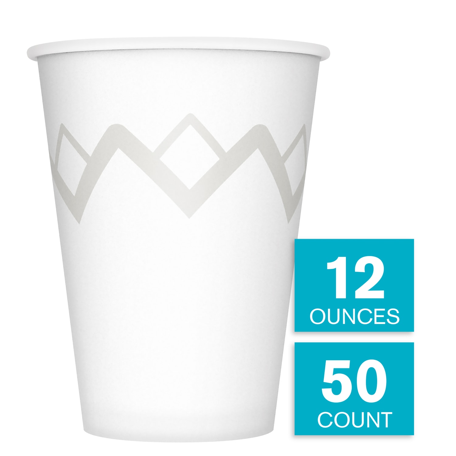 Highmark Paper Hot Cups, 12 Oz, Printed White, Pack Of 50 - Image 4