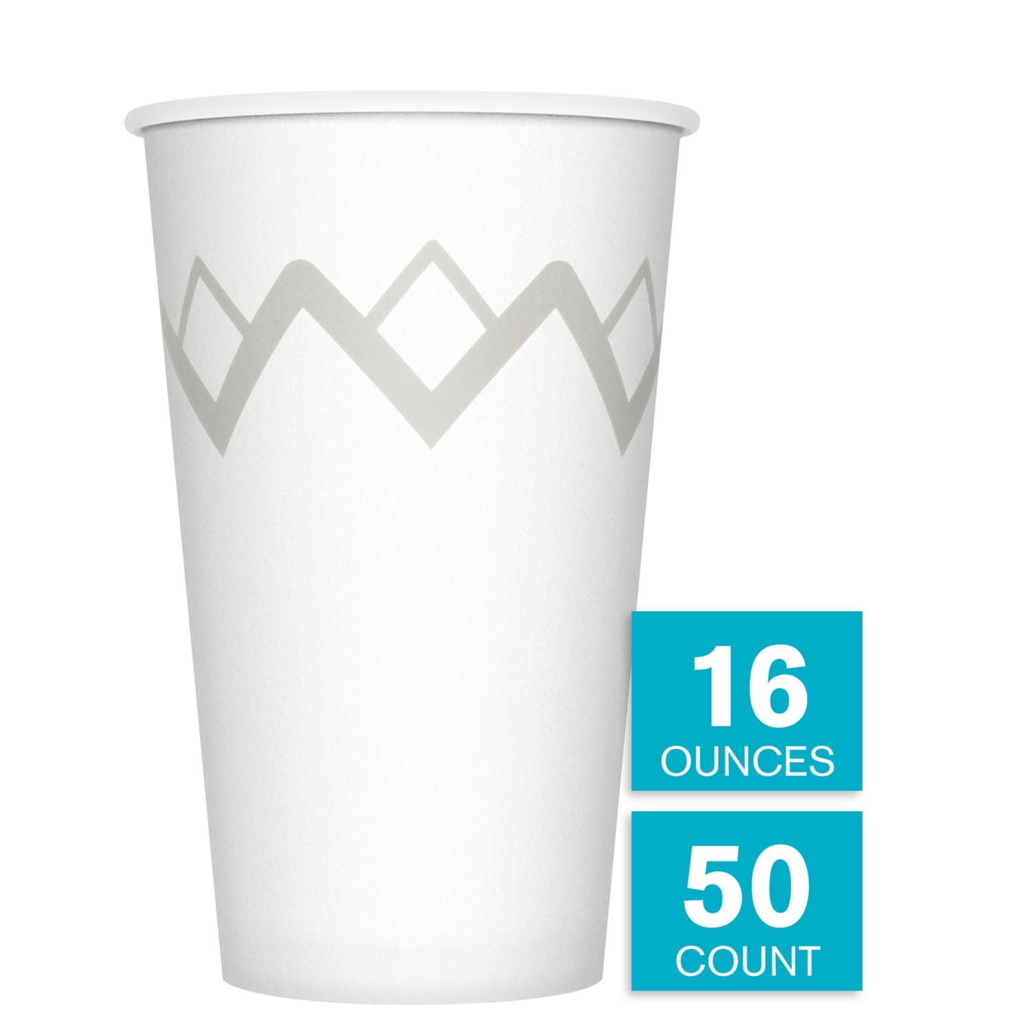 Highmark Paper Hot Cups, 16 Oz, Printed White, Pack Of 50 - Image 4