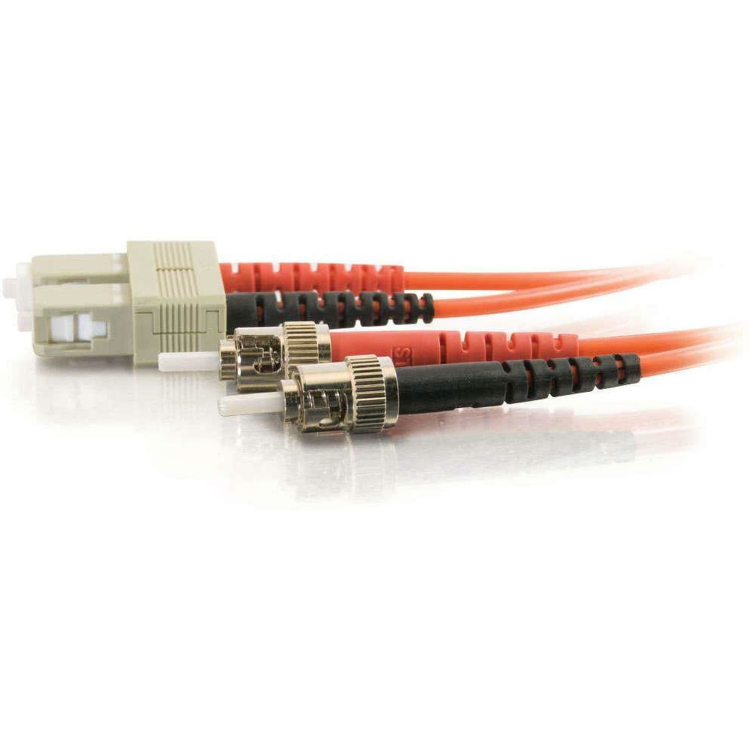C2G SC-ST 62.5/125 OM1 Duplex Multimode PVC Fiber Optic Cable (LSZH) - Patch cable - ST multi-mode (M) to SC multi-mode (M) - 2 m - fiber optic - duplex - 62.5 / 125 micron - OM1 - orange - Image 3