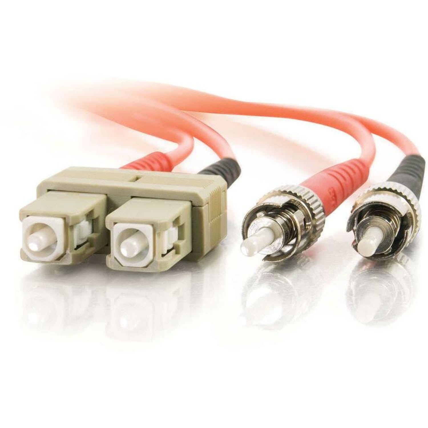 C2G SC-ST 62.5/125 OM1 Duplex Multimode PVC Fiber Optic Cable (LSZH) - Patch cable - ST multi-mode (M) to SC multi-mode (M) - 2 m - fiber optic - duplex - 62.5 / 125 micron - OM1 - orange - Image 5