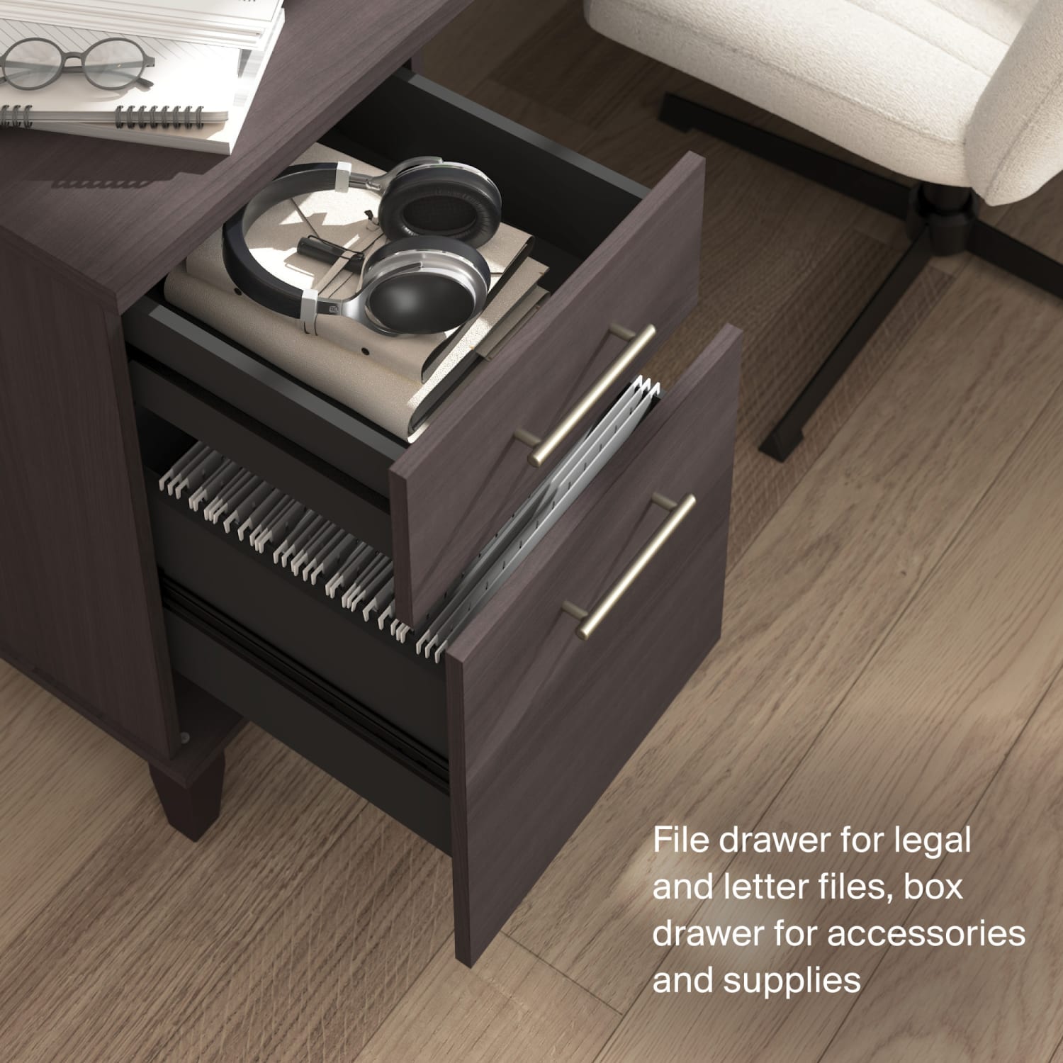 Bush Business Furniture Somerset 60inW L-Shaped Corner Desk, Storm Gray, Standard Delivery - Image 6