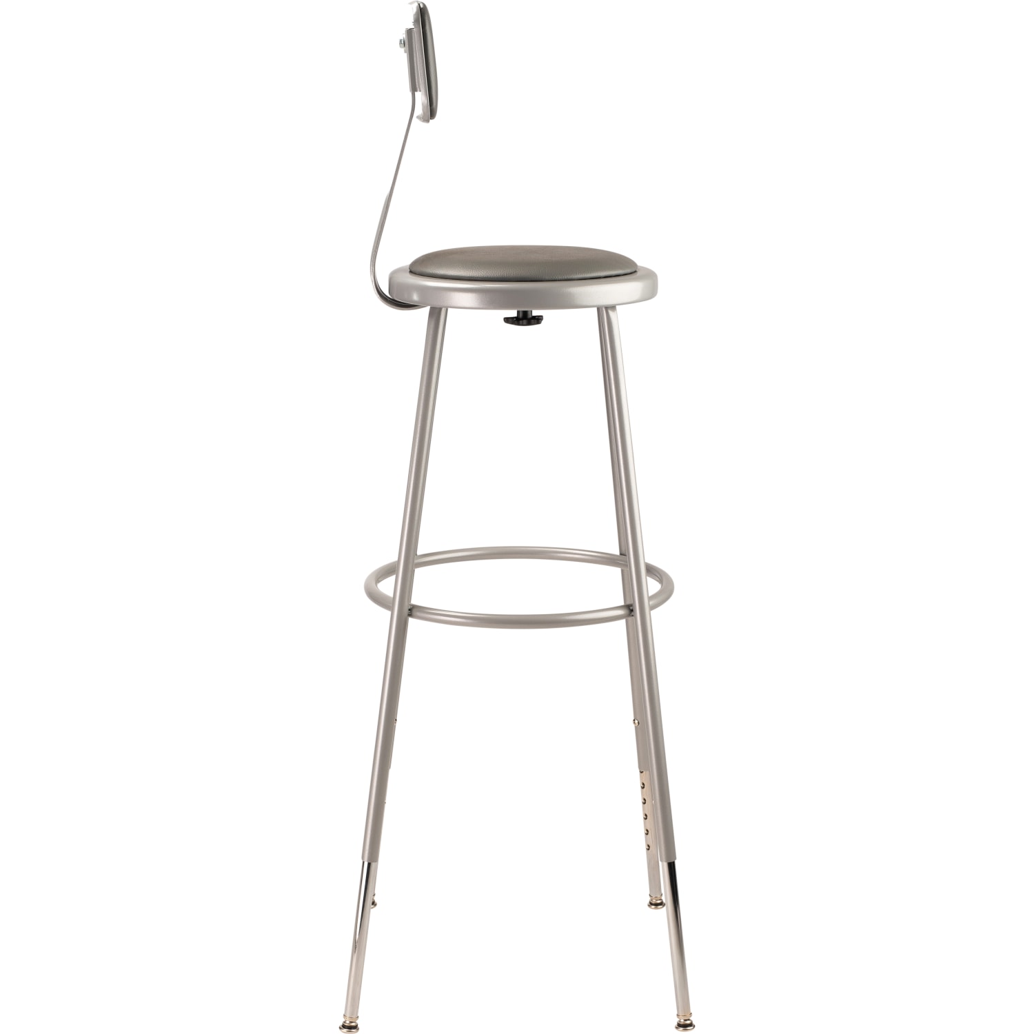 National Public Seating Adjustable VinylPadded Stools With Backrest 32in39in Gray seatGrey Frame Set of 3 PopularChairscom National Public Seating Adjustable Vinyl Padded Stools With Backrest 32in 39in Gray seatGrey Frame Set of 3 PopularChairscom