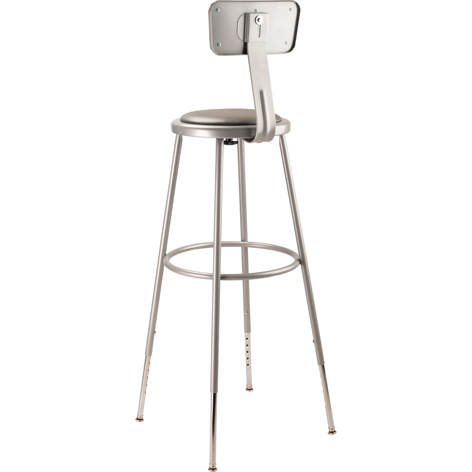 National Public Seating Adjustable VinylPadded Stools With Backrest 32in39in Gray seatGrey Frame Set of 3 PopularChairscom National Public Seating Adjustable Vinyl Padded Stools With Backrest 32in 39in Gray seatGrey Frame Set of 3 PopularChairscom