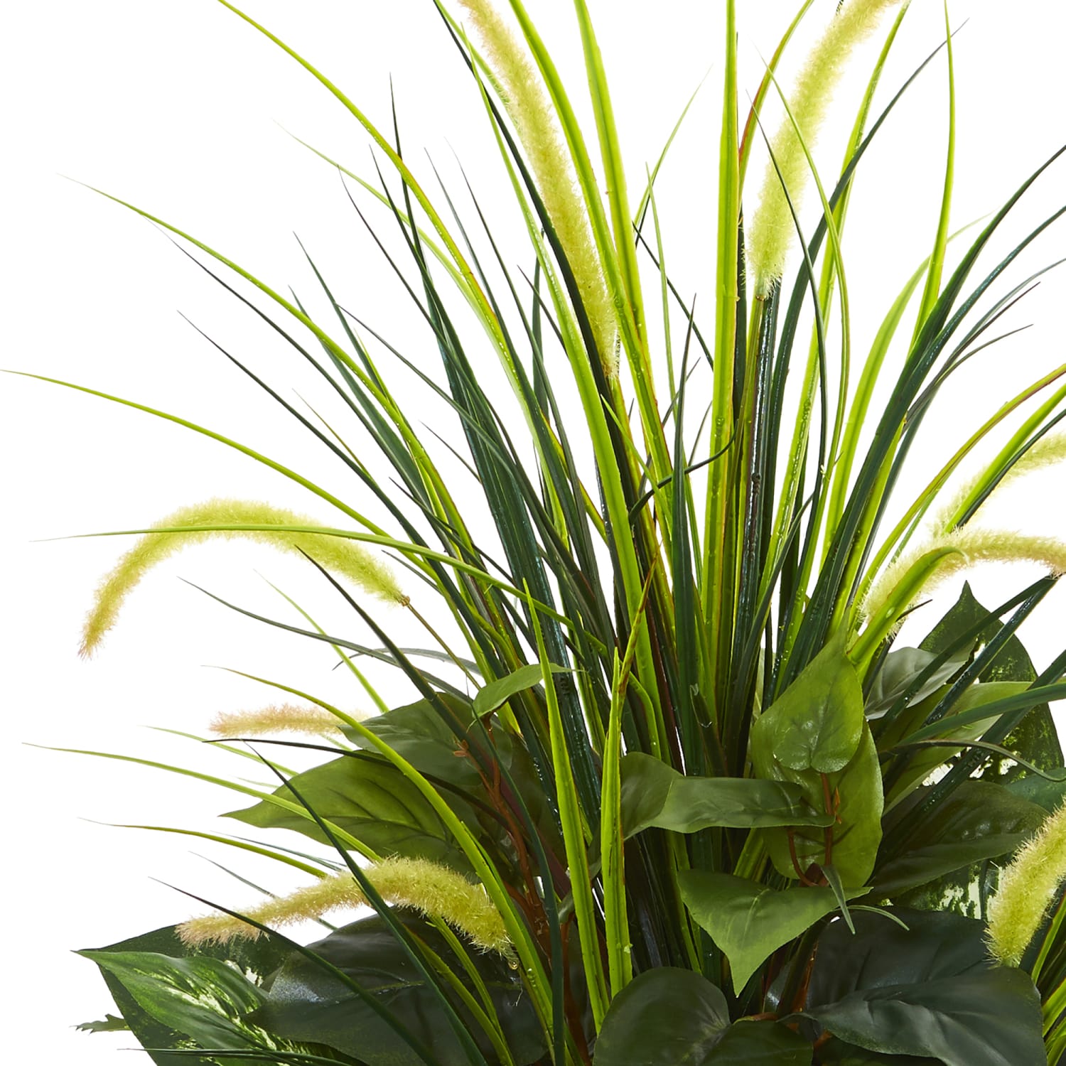 Nearly Natural Mixed River Fern And Dog Tail 48in Artificial Plant With Tower Planter, Green/White - Image 3
