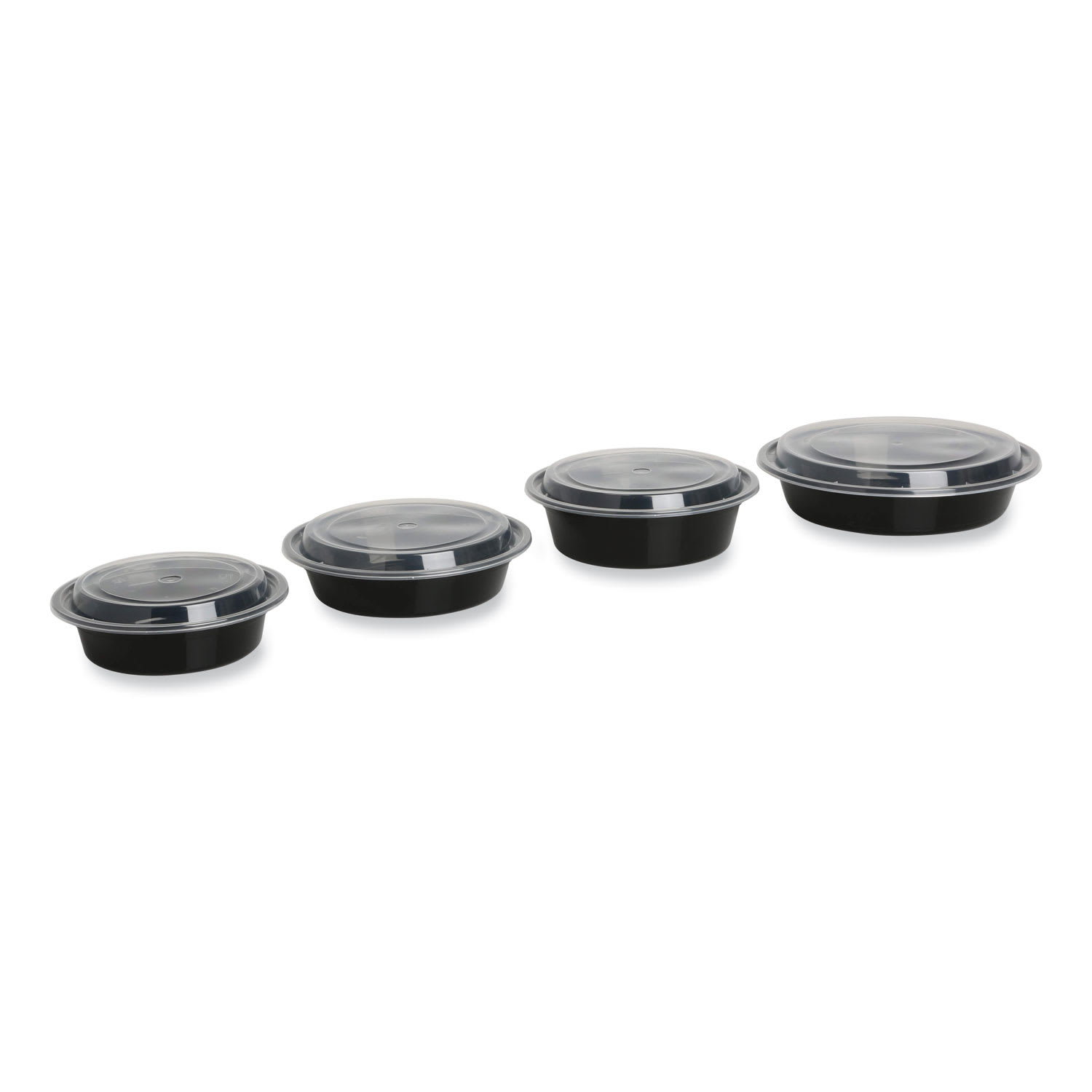 GEN Plastic Food Containers With Lids, 32 Oz, 2-9/16inH x 7-5/16inW x 7-5/16inD, Black/Clear, Pack Of 150 Containers - Image 5