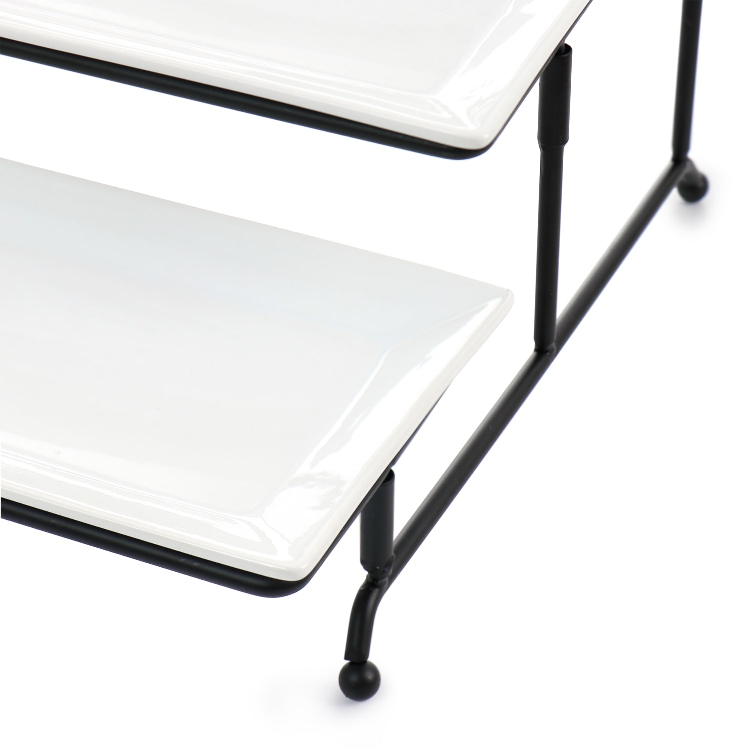 Elama 3-Tier 4-Piece Serveware Set, 12inH x 5inW, White - Image 3
