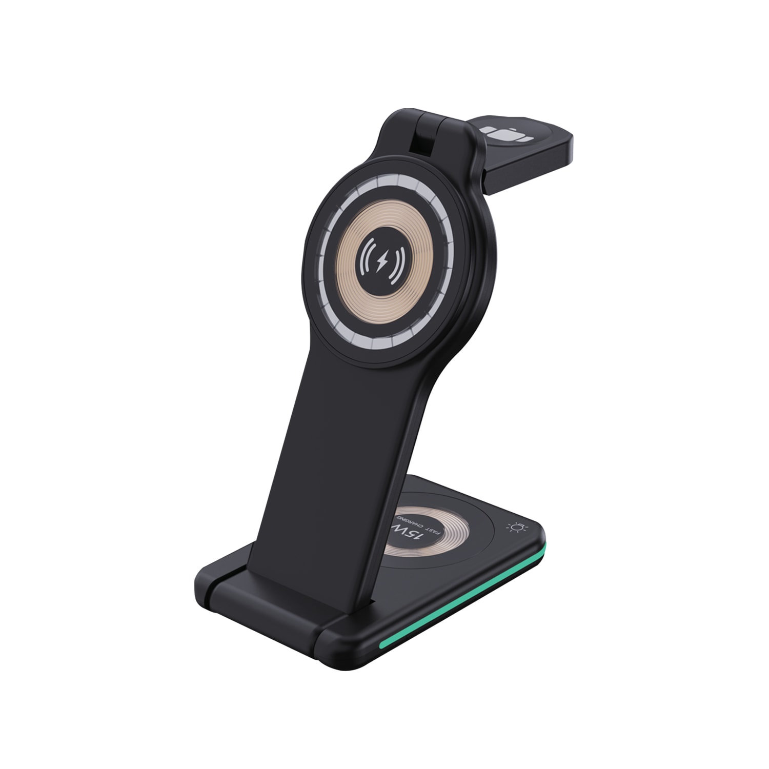 Centon 3-in-1 Wireless Charger, Black, OB-A5A