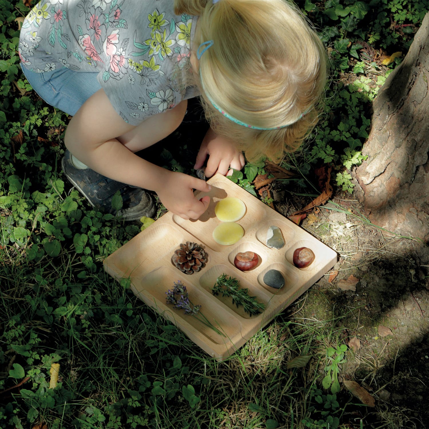 Yellow Door Natural Tinker Tray, 9-1/4in, Wood, All Ages - Image 5